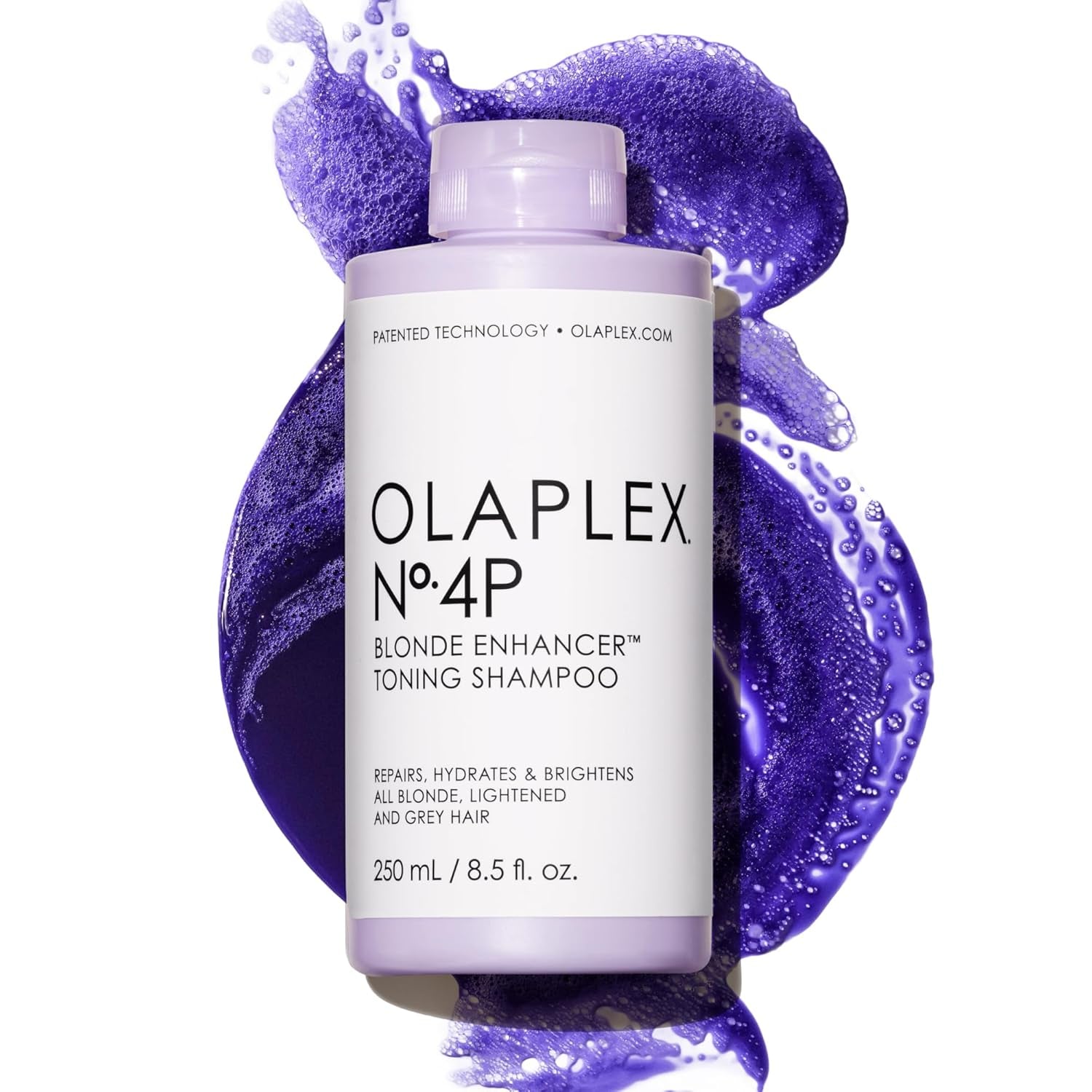 No. 4P Blonde Enhancer Purple Toning Shampoo, Repairs, Hydrates, & Brightens All Blonde, Lightened, & Grey Hair, 8.5 Fl Oz