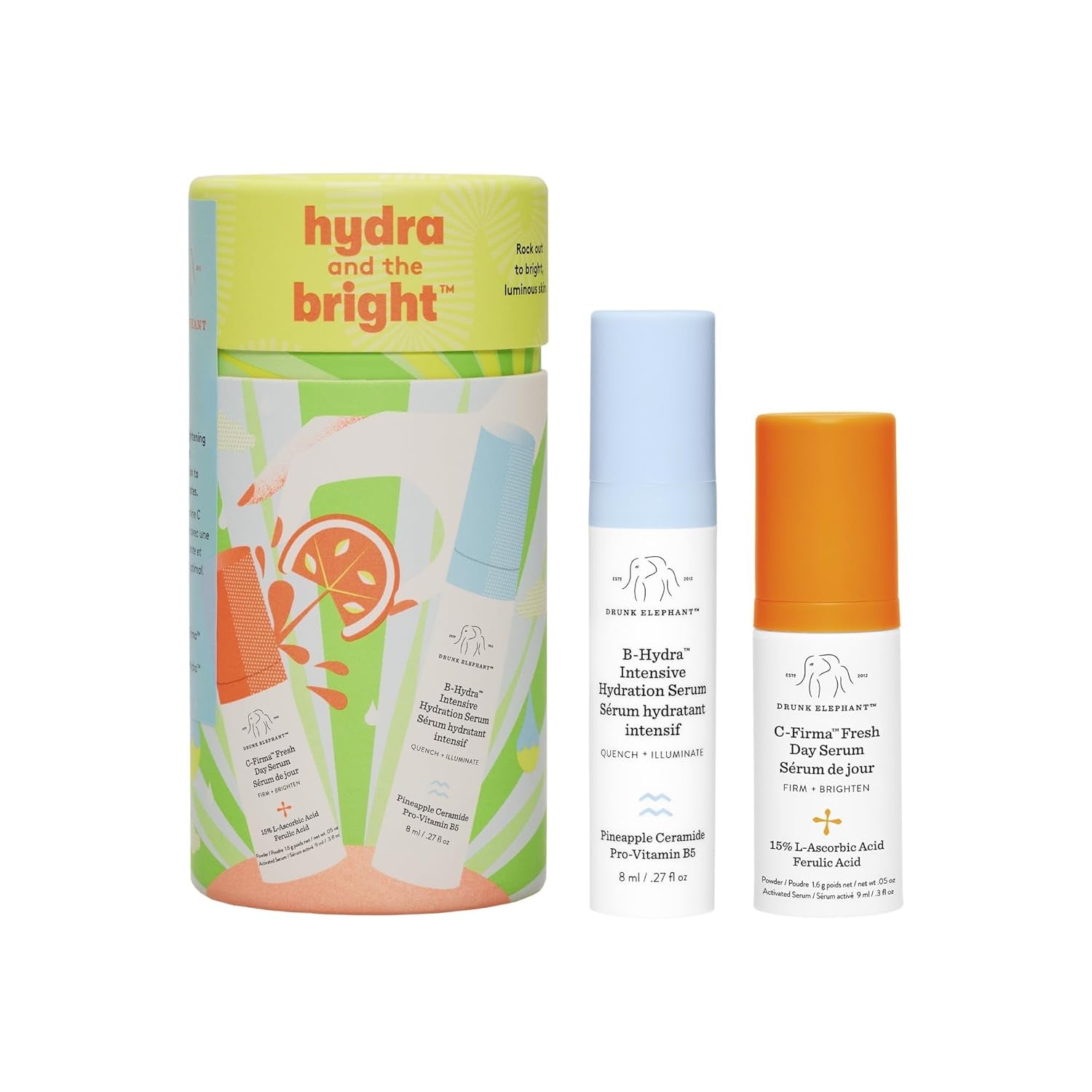 Hydra and the Bright - Includes C-Firma (9 Ml) and B-Hydra (8 Ml) - Clean Clinical Skincare - Cruelty-Free - Dermatologist-Tested - Free of Essential Oils, Silicones, and Fragrance