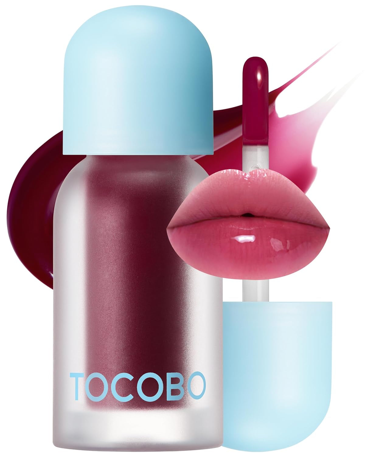 Juicy Berry Plumping Lip Oil 07 Plum Jam – Korean Vegan Hydrating Lip Oil with Plant Oils for High Shine Gloss - Non Sticky Formula for All Skin Tones, 0.12 Fl.Oz.