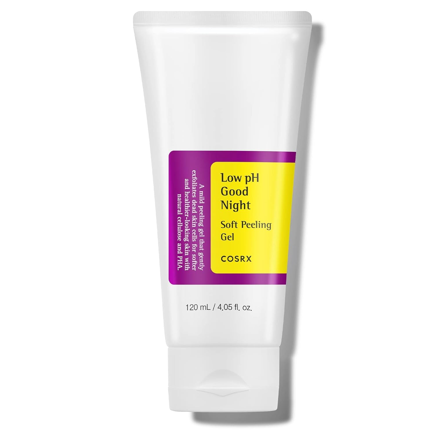 Low Ph Good Night Soft Peeling Gel, 4.05 Fl Oz / 120Ml, Mildly Exfoliating PHA for Sensitive Skin with Natural Cellulose, Radiating, Cleansing, Not Tested on Animals, Korean Skin Care