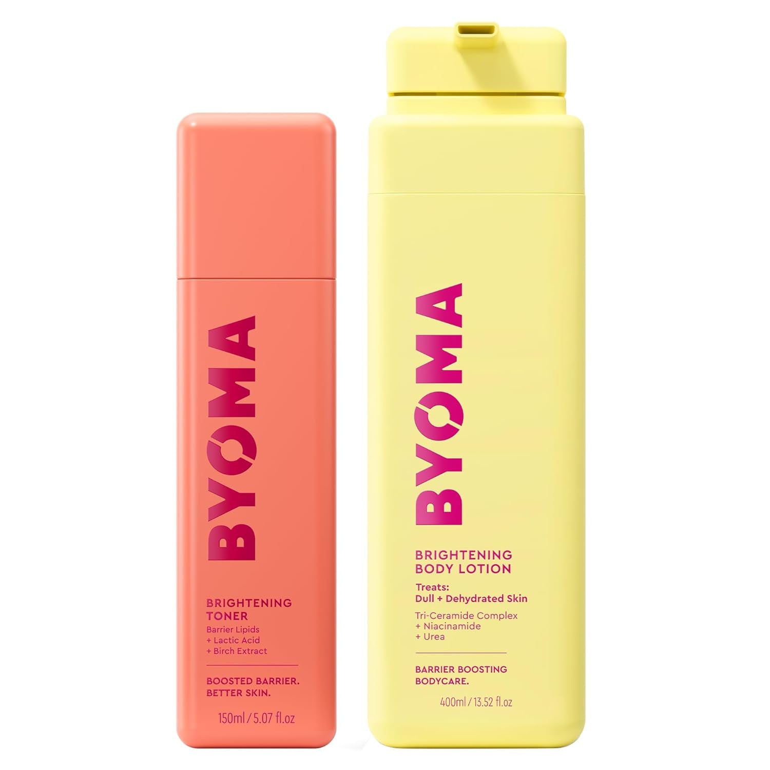 Brightening Toner & Body Lotion Bundle - Exfoliating Face Toner + Moisturizing Body Cream with Niacinamide & Azelaic Acid - Hydrates, Evens Tone & Supports Barrier - 5.07 + 13.52 Fl Oz