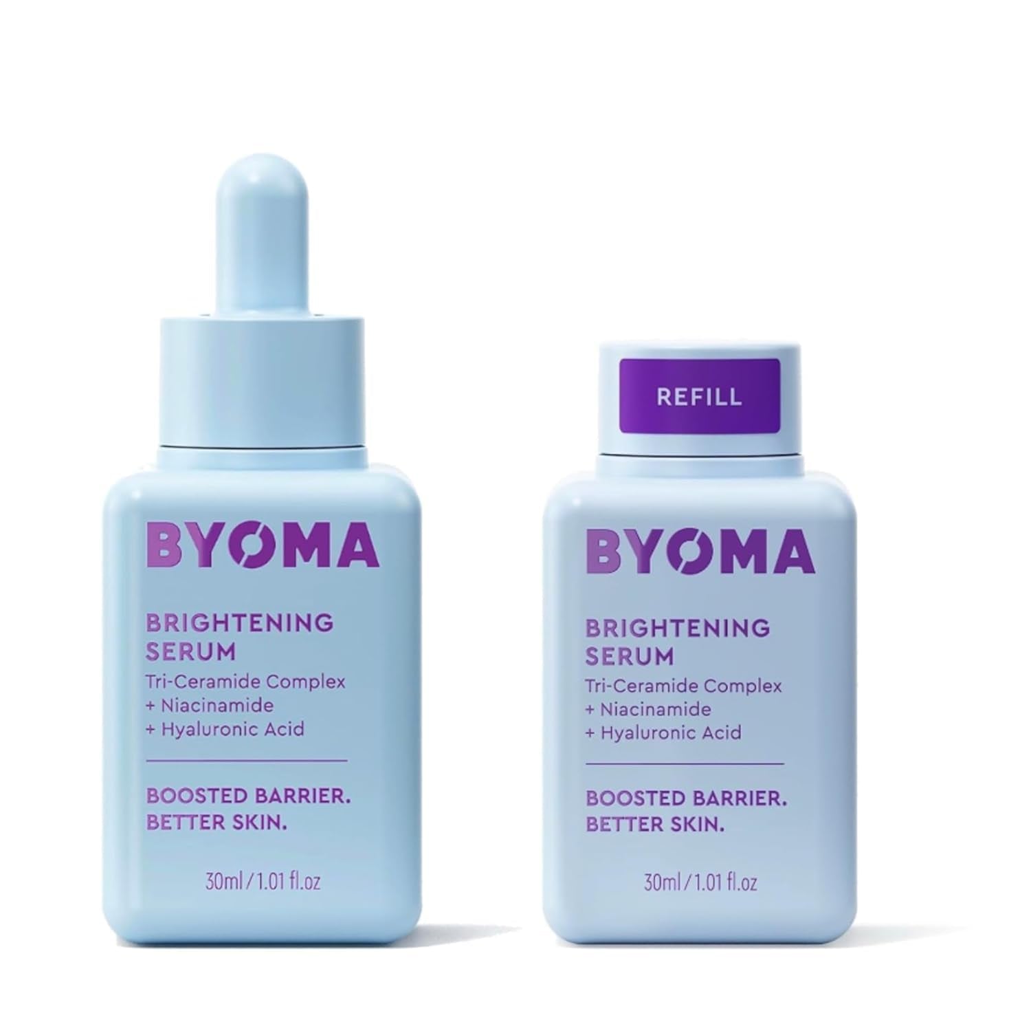 Brightening Serum & Refill Bundle – Hydrating Face Serum with Hyaluronic Acid, Niacinamide & Ceramides – for Glowing, Radiant Skin & Barrier Repair – 2 X 1.01 Fl Oz
