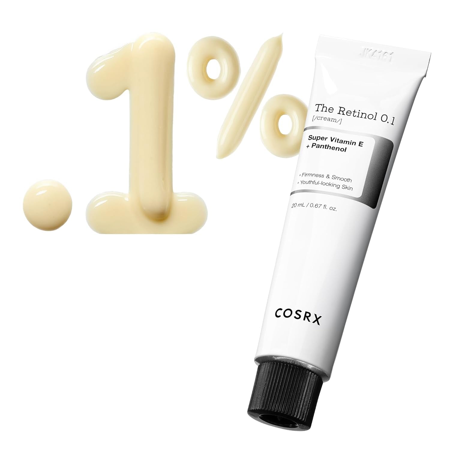 Retinol 0.1% Cream, 0.67 Oz, Anti-Aging Eye & Neck Cream with Retinoid Treatment to Firm Skin, Reduce Wrinkles, Fine Lines, Signs of Aging, Gentle Daily Korean Skin Care