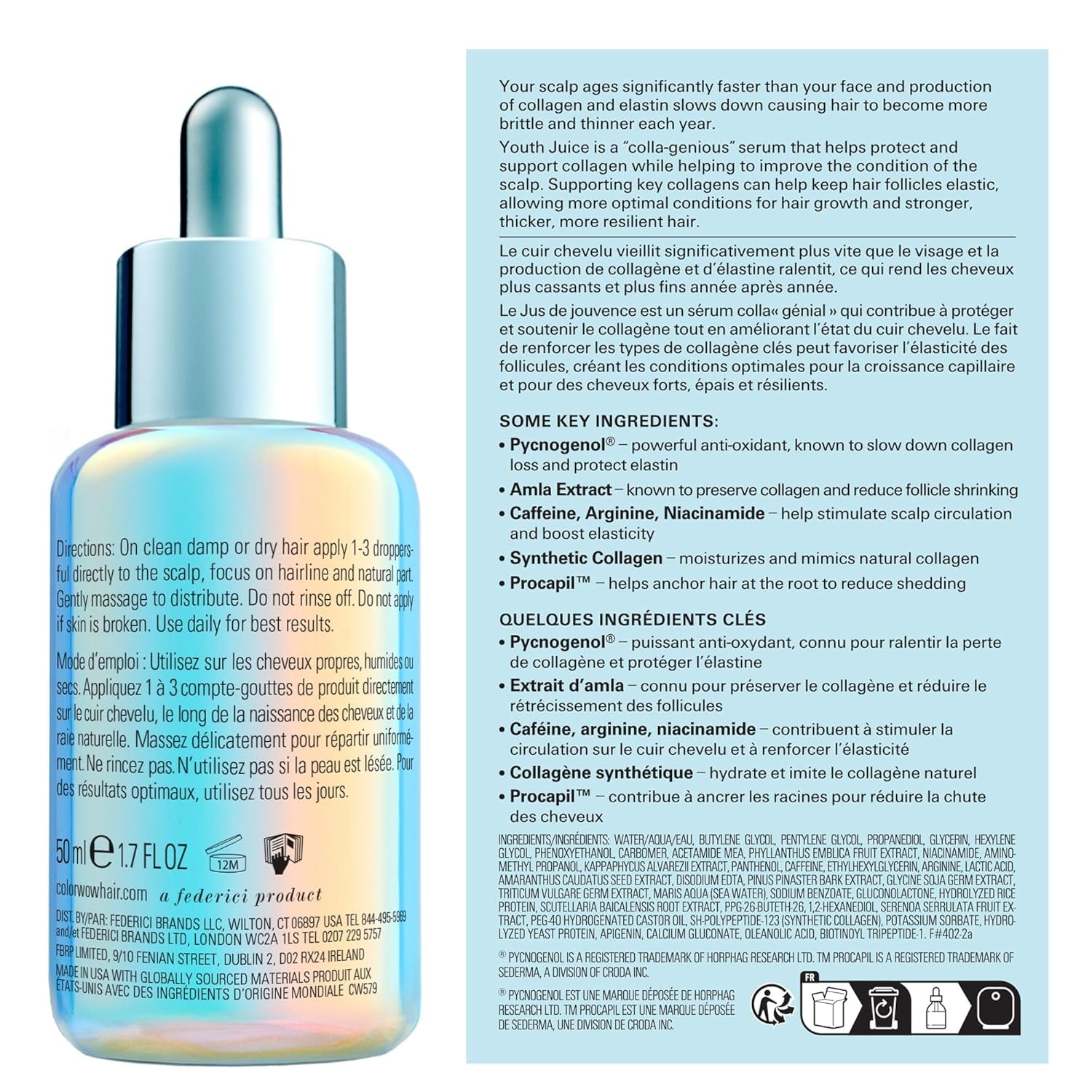 Youth Juice Collagen Scalp Treatment – Supports Scalp Collagen to Help Keep Hair Follicles Strong and Elastic | Creates Optimal Conditions for Growth + Stronger, Thicker, Glossy Hair