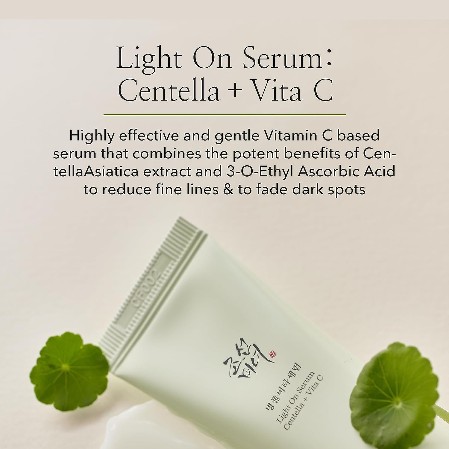 Light on Serum Vitamin C Centella Dark Spot Fine Lines Pigmentation Correcting Serum, Hydrating Moisturizer, Korean Skin Care for Men and Women, 30Ml, 1 Fl.Oz
