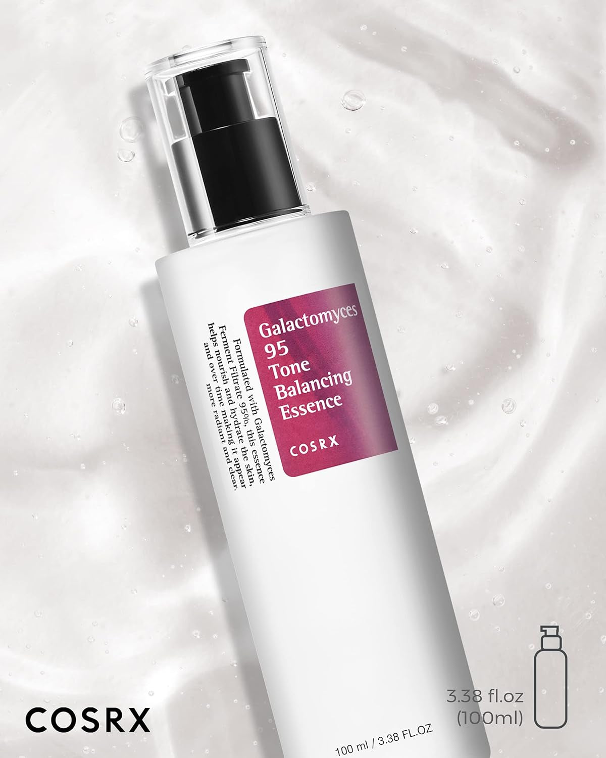 Galactomyces 95 Tone Balancing Toner, 100Ml / 3.38 Fl.Oz, Moisturizing, Skin Soothing, Contains 95% Galactomyces Ferment Filtrate, for All Skin Types, Korean Skin Care
