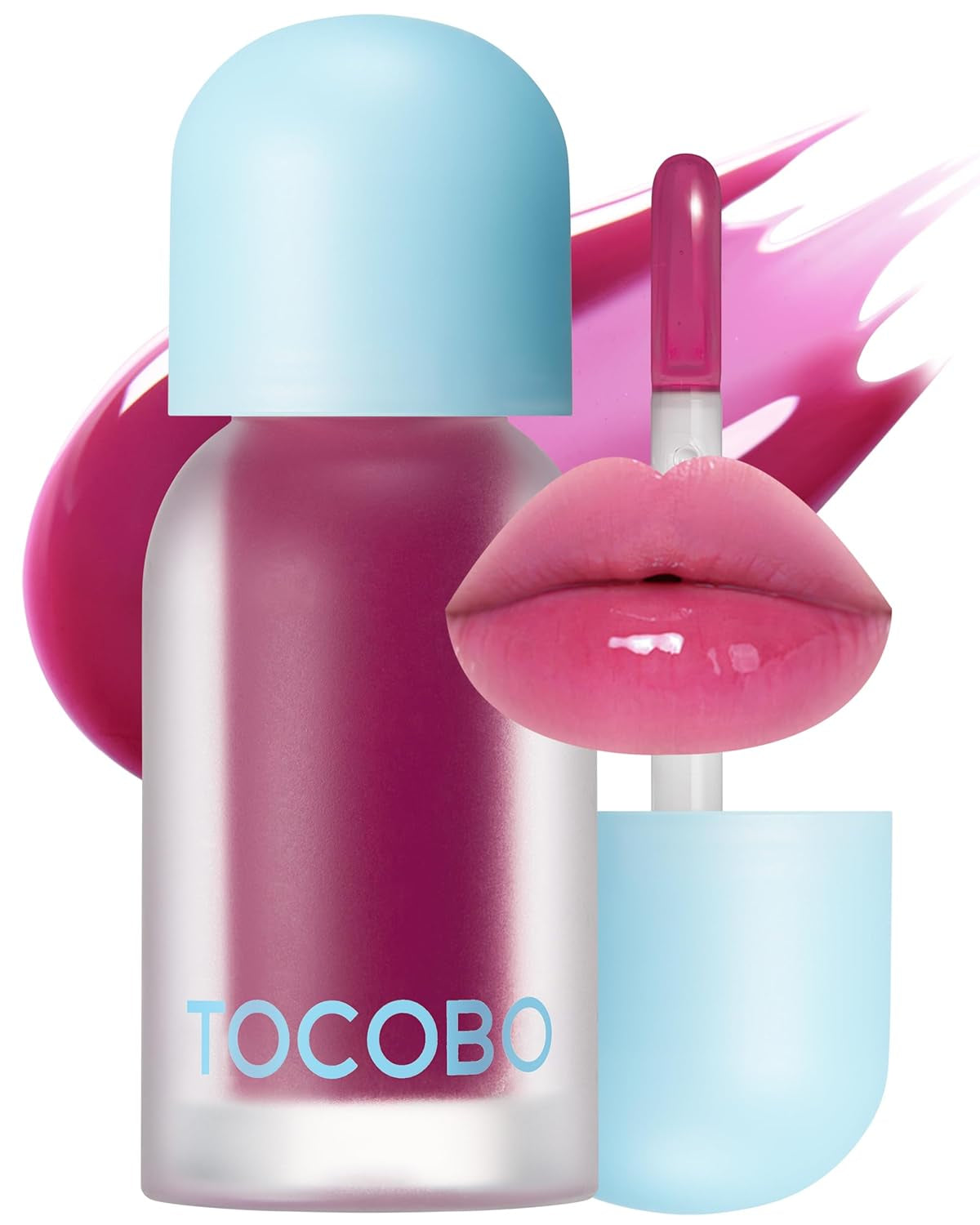 Juicy Berry Plumping Lip Oil 02 Berry Brandy – Korean Vegan Hydrating Lip Oil with Plant Oils for High Shine Gloss - Non Sticky Formula for All Skin Tones, 0.12 Fl.Oz.