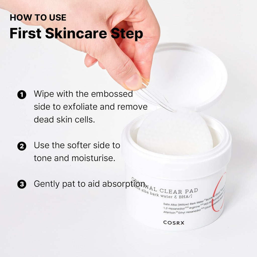 BHA Toner Pads, 70 Sheets, Exfoliating Pads for Dead Skin & Blackheads, Minimize Pores, Prevent Breakouts, Improve Skin Texture, Korean Skin Care