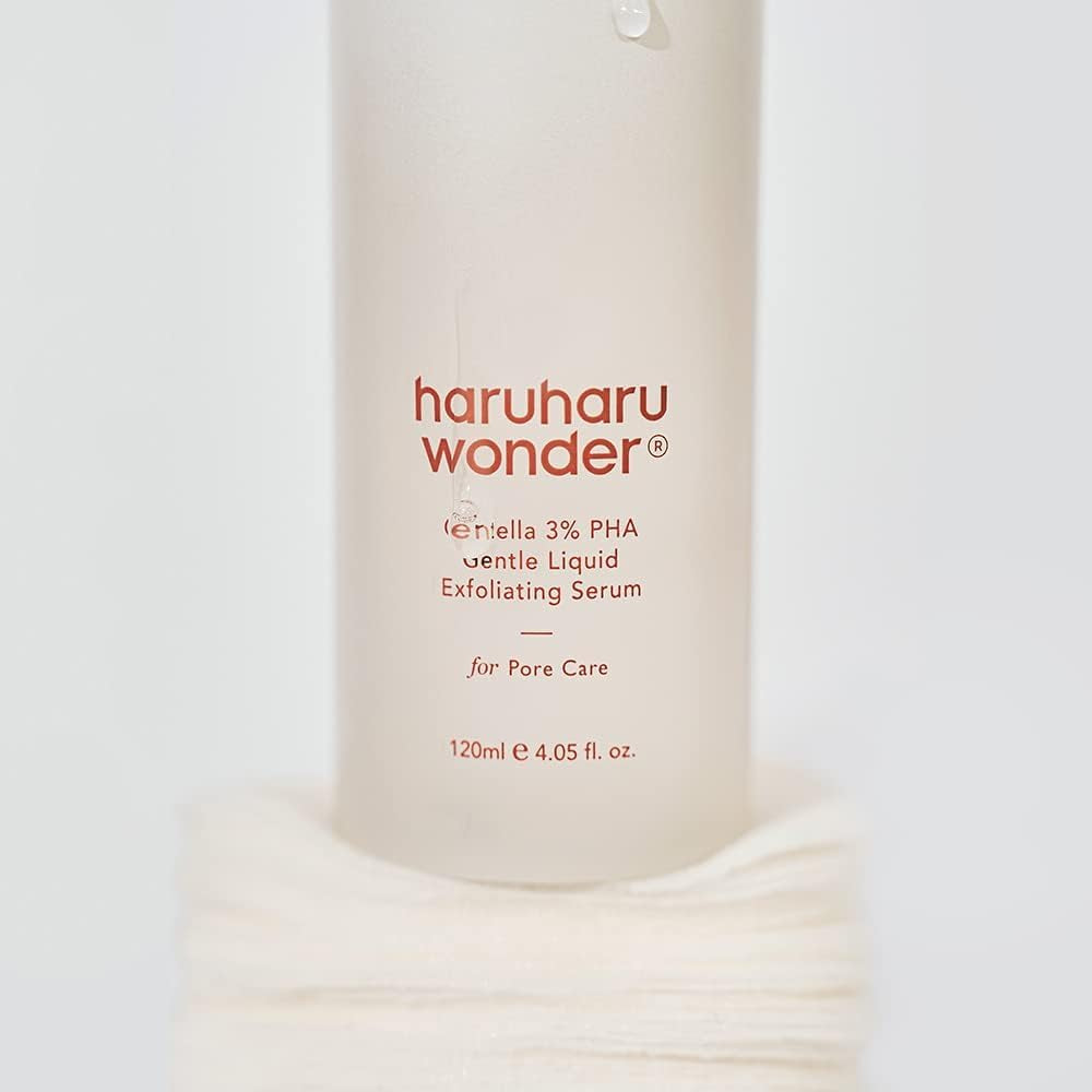 HARUHARU Wonder Centella 3% PHA Suero Exfoliante Líquido Suave 4.06 Fl Oz / 120Ml | Sérum Exfoliante Para Piel Sensivel | Hipoalergénico, PHA | Vegano, Cruelty-Free, Ewg-Green