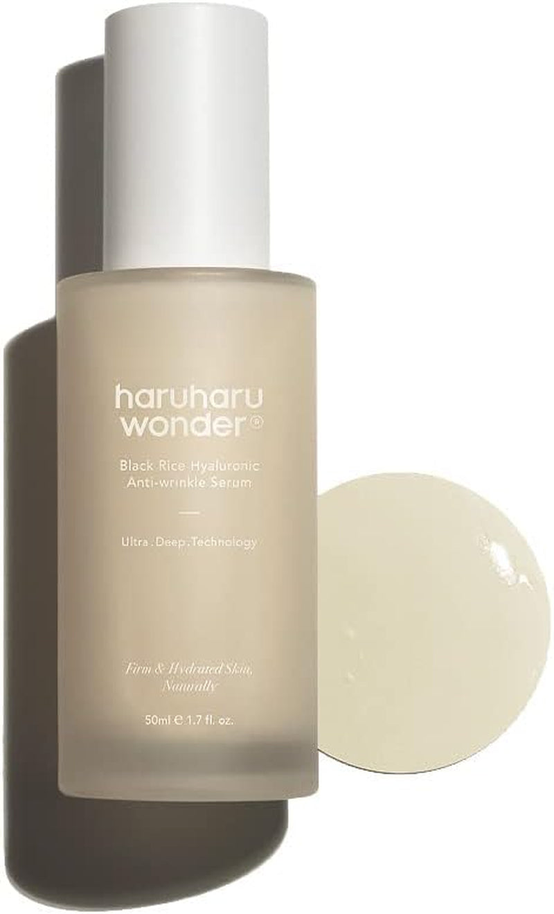 HARUHARU Wonder Black Arroz Suero Antiarrugas Hialurónico 1.6 Fl. Onzas / 50 Ml | Sérum Antiarrugas Con Ácido Hialurónico | Antienvejecimiento, Lifting Facial | Vegano, Cruelty-Free, Ewg-Green