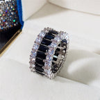 Personality Black CZ Wedding Rings for Women Bling Bling Gorgeous Newly Designed Accessories High Quality Fashion Jewelry
