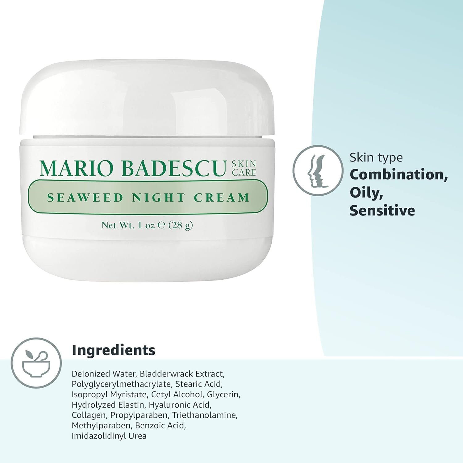 Day & Night Hydration Set | Seaweed Night Cream + Oil Free Hyaluronic Dew Cream | Radiant, Dewy, Nourished Skin | Enhances Skin Tone and Texture