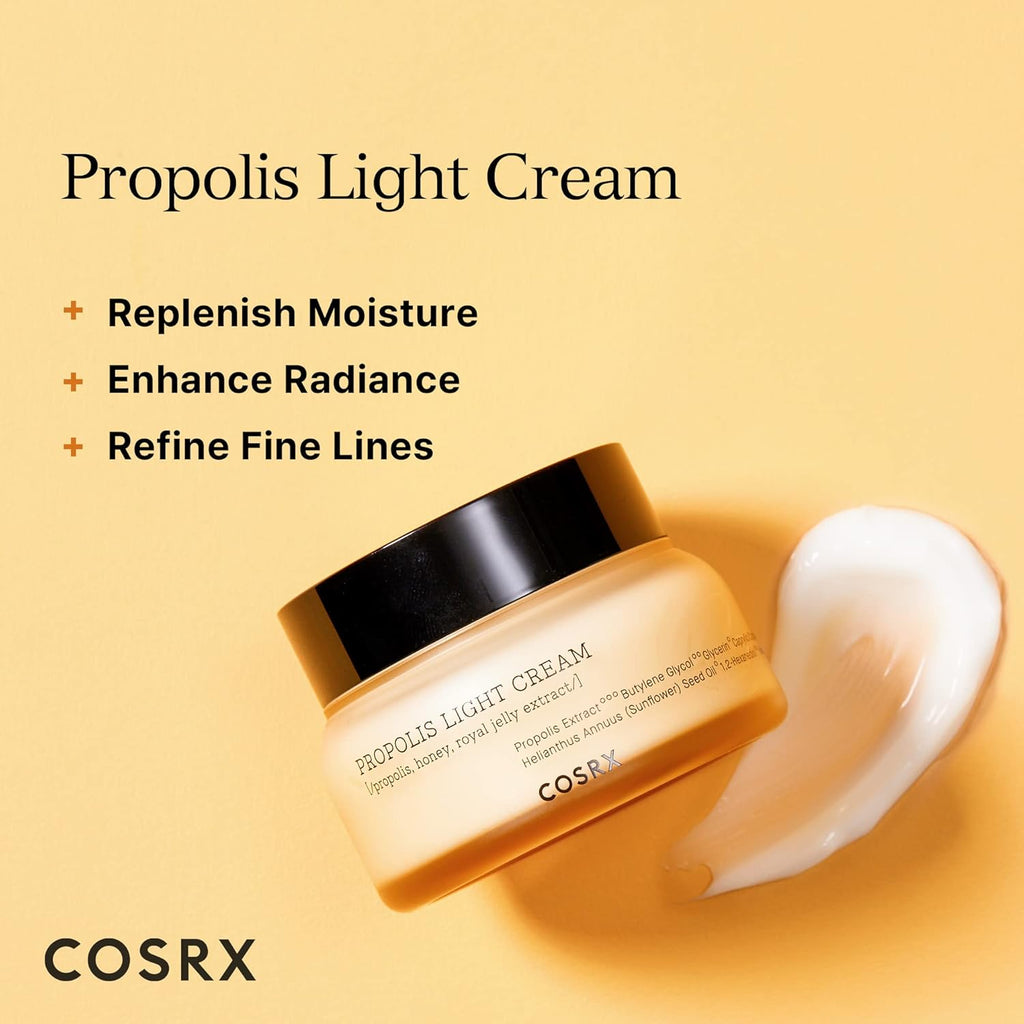 Full Fit Propolis Light Cream, 2.19 Fl.Oz / 65Ml, Propolis 64.5%, Hydrating Daily Day and Night Moisturiser, Korean Skin Care, Not Tested on Animals, Paraben Free
