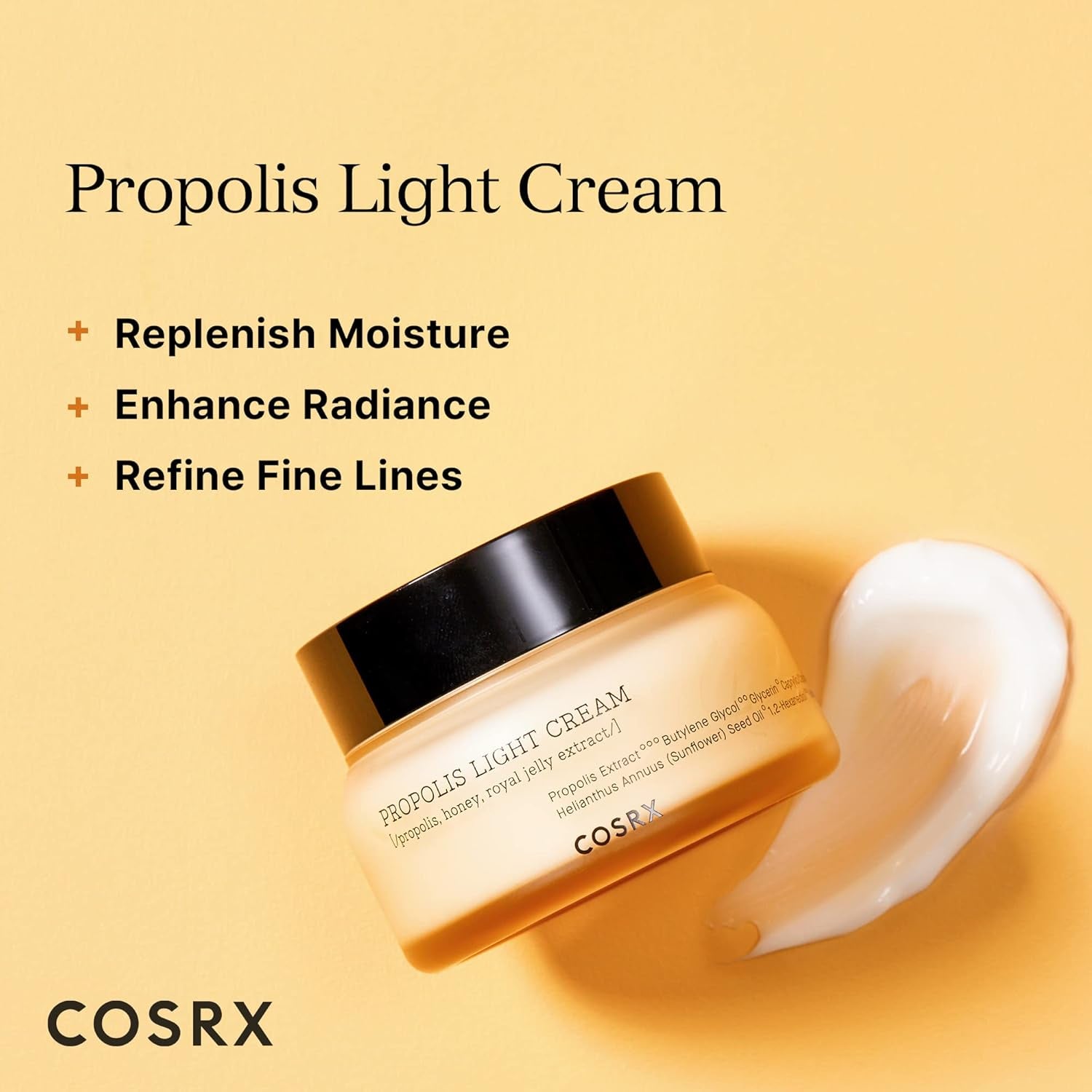 Full Fit Propolis Light Cream, 2.19 Fl.Oz / 65Ml, Propolis 64.5%, Hydrating Daily Day and Night Moisturiser, Korean Skin Care, Not Tested on Animals, Paraben Free