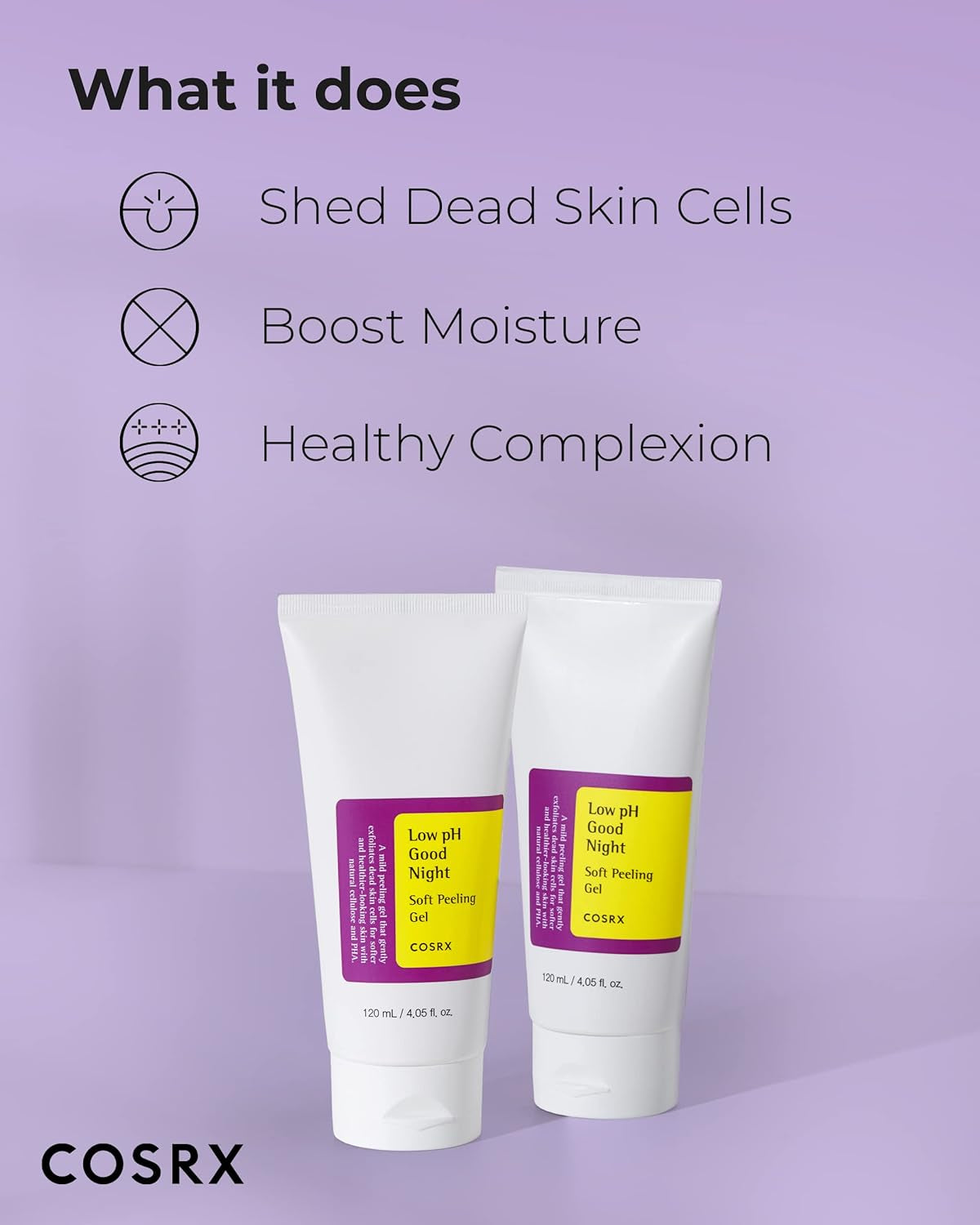 Low Ph Good Night Soft Peeling Gel, 4.05 Fl Oz / 120Ml, Mildly Exfoliating PHA for Sensitive Skin with Natural Cellulose, Radiating, Cleansing, Not Tested on Animals, Korean Skin Care