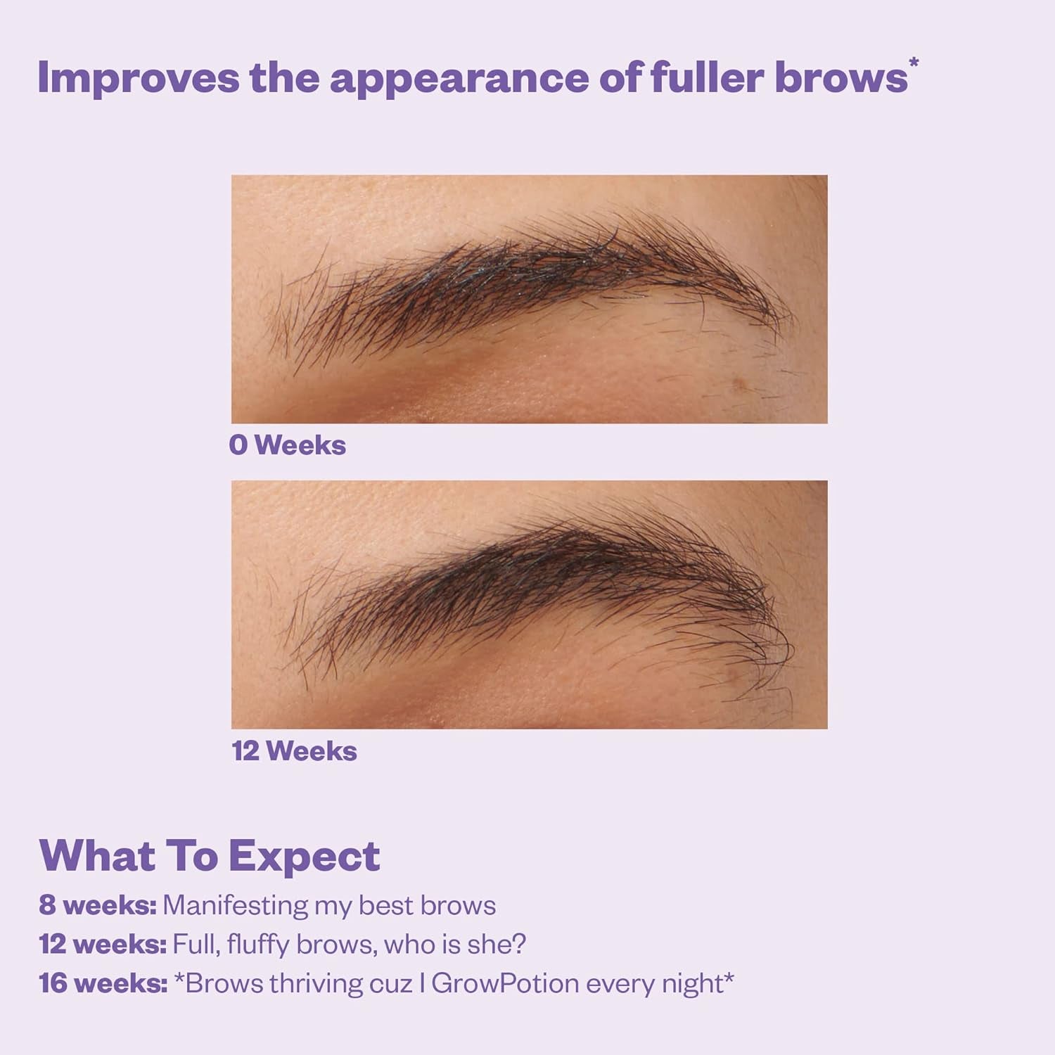 Grow Potion: Fluffy Brow and Lash Boosting Serum. Eyebrow and Eyelash Enhancing Serum