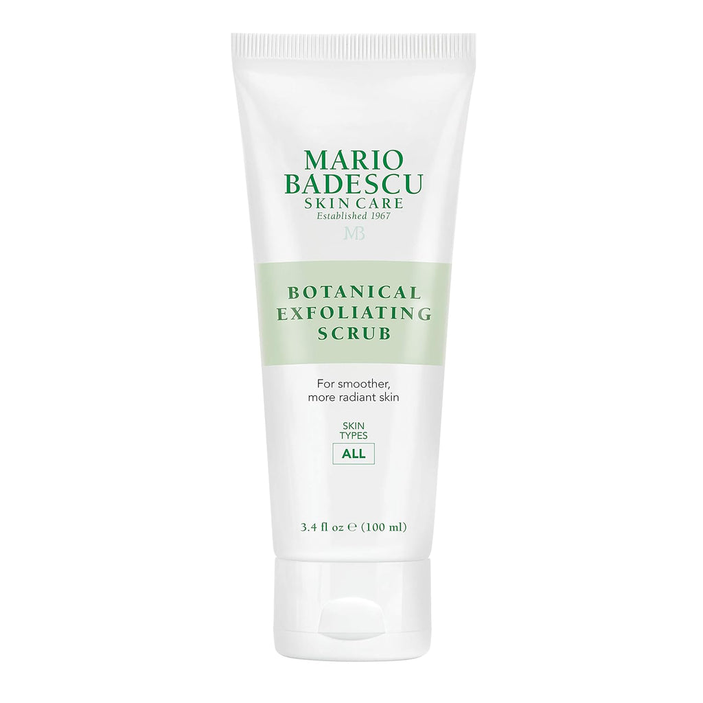 Botanical Exfoliating Scrub for All Skin Types, Face Scrub with Ivory Palm Seeds & Green Tea Extract, Gentle Exfoliating Face Wash, 3.4 Fl Oz