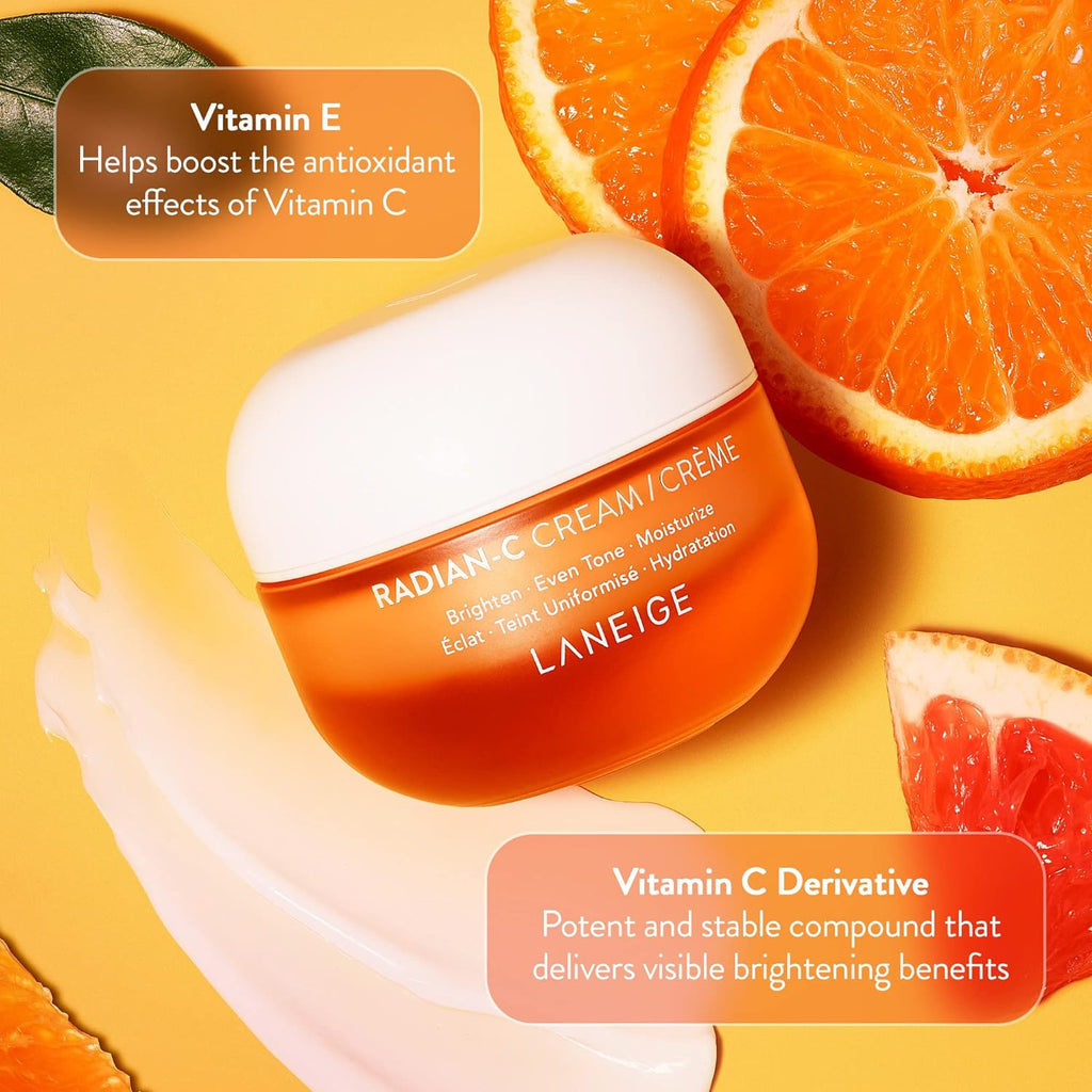 Radian-C Cream: Brightening Moisturizer with Vitamin C & E for Dark Spots, Dullness, & Radiant Skin, Hypoallergenic & Dermatologist-Tested