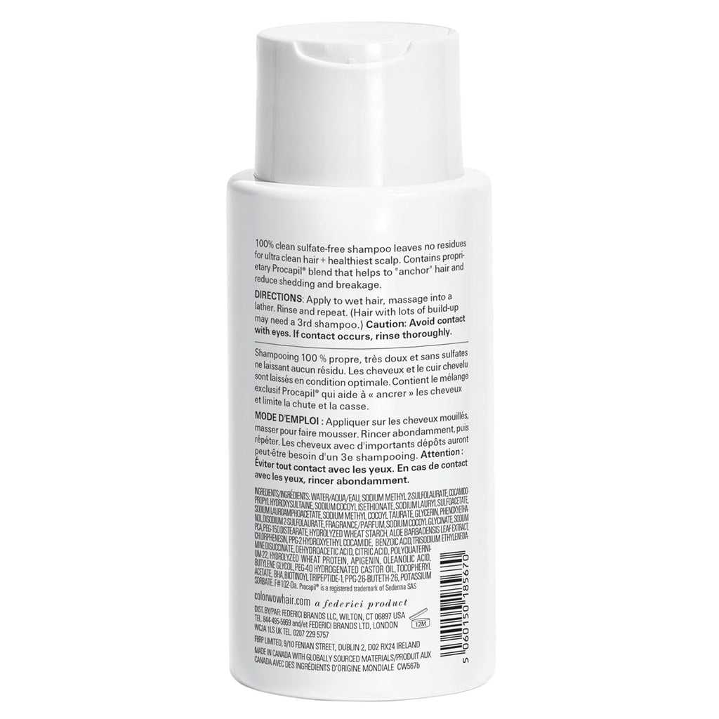 COLOR WOW Curl Wow Hooked 100% Clean Shampoo with Root-Locking Technology – Rich-Lathering, Sulfate-Free Formula Leaves No Residues + Helps Anchor Hair to Stop Shedding