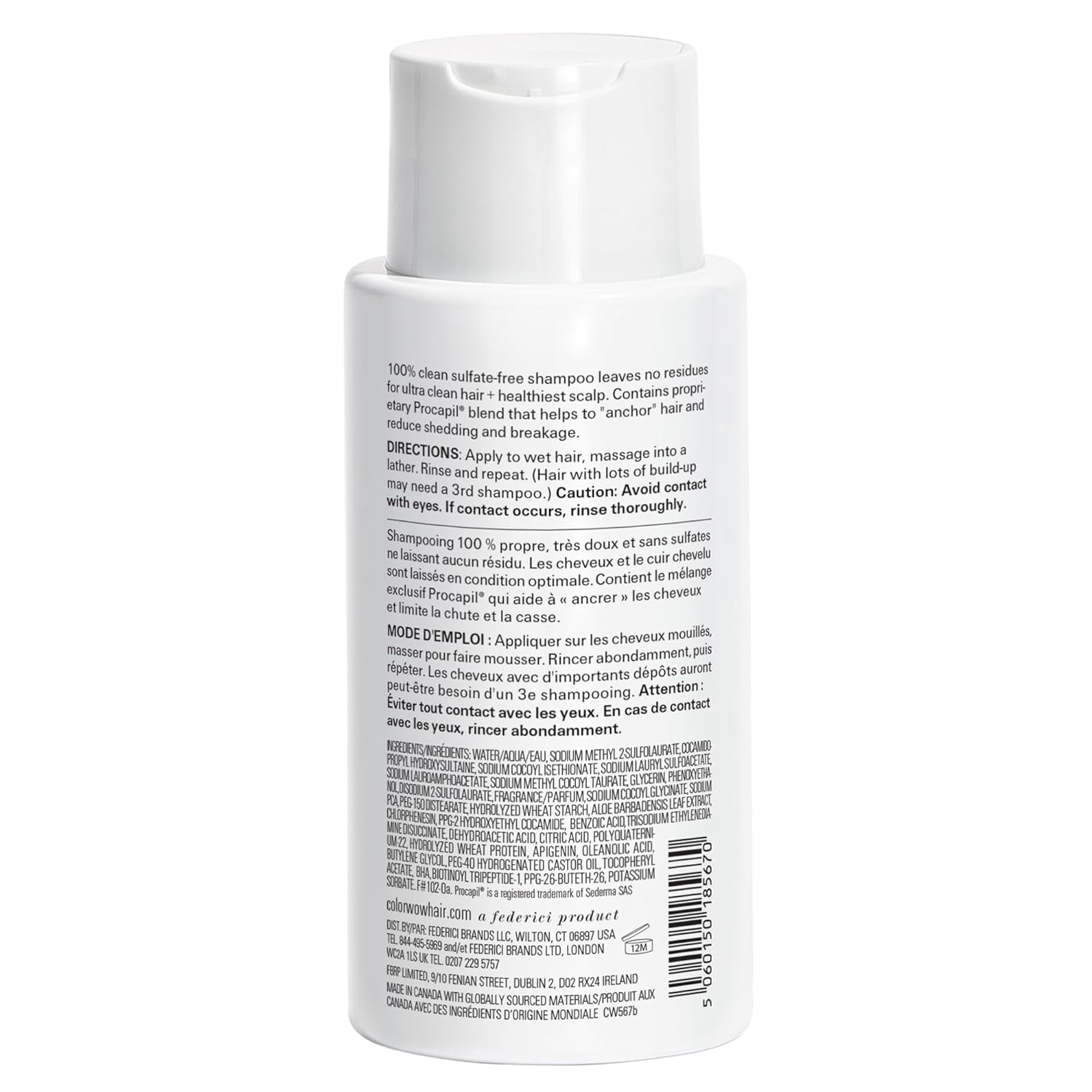 COLOR WOW Curl Wow Hooked 100% Clean Shampoo with Root-Locking Technology – Rich-Lathering, Sulfate-Free Formula Leaves No Residues + Helps Anchor Hair to Stop Shedding