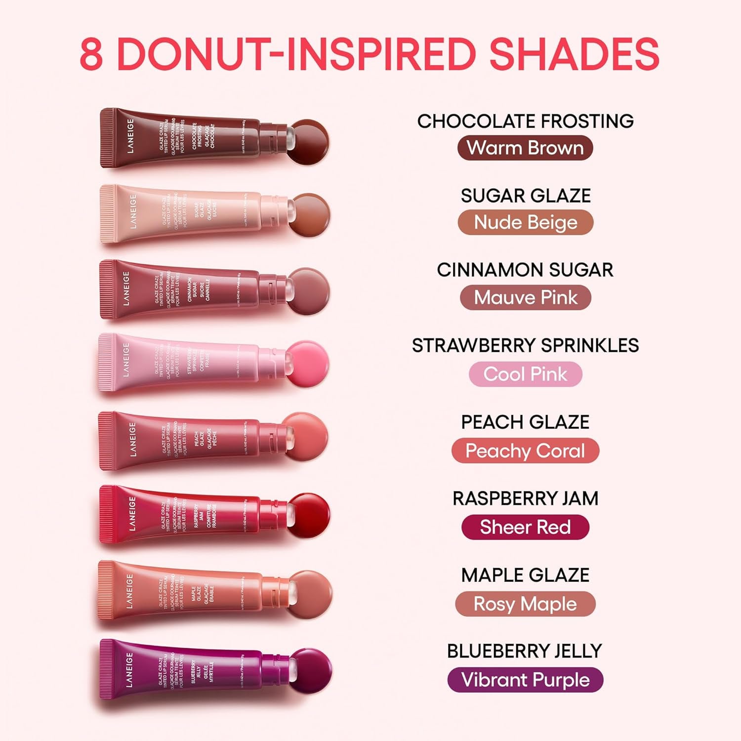Glaze Craze Tinted Lip Serum: Hydrating Lip Serum for Glossy, Nourished Lips with Plumping Polypeptides