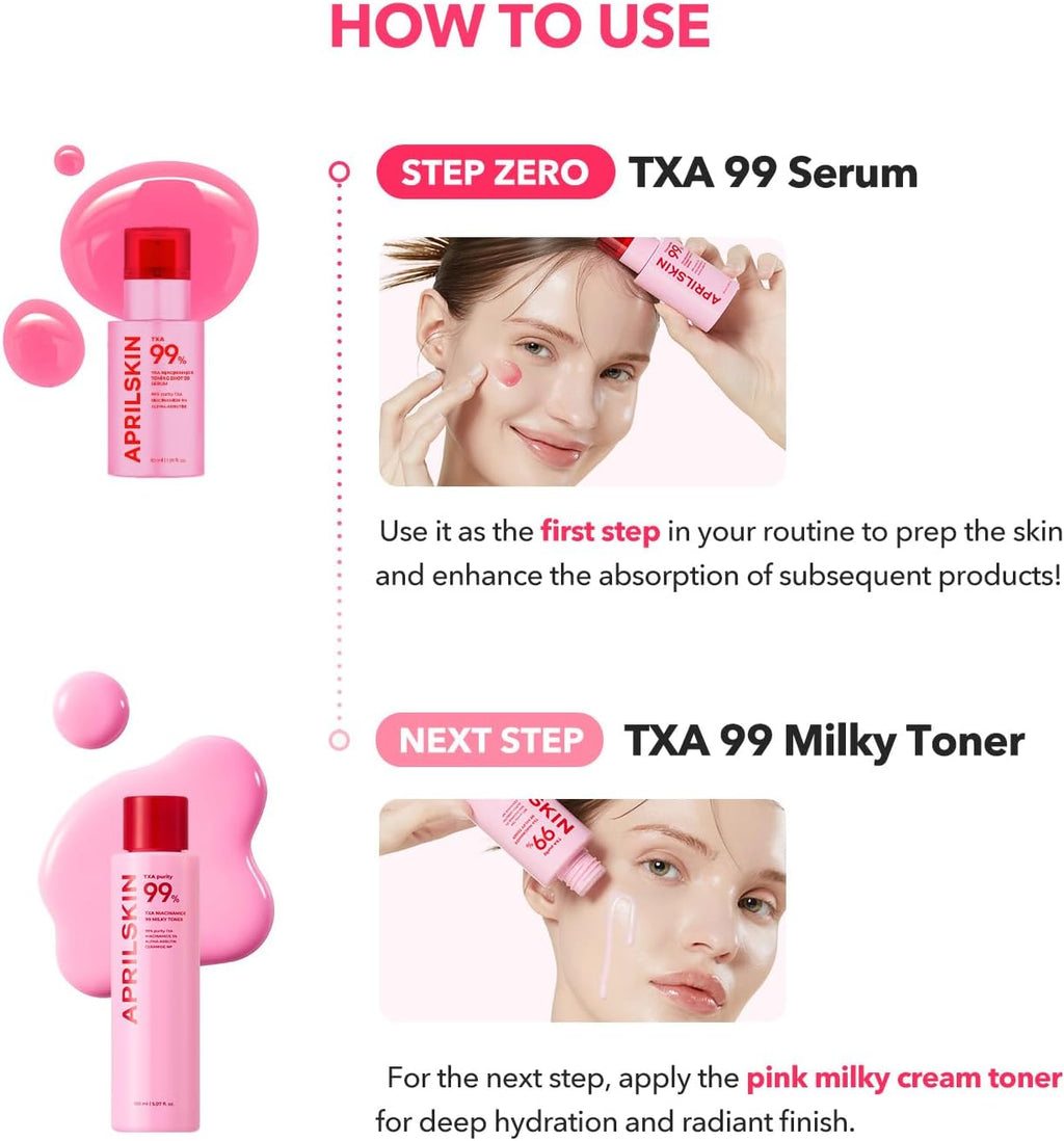 TXA Niacinamide Toning Shot 99 Spicule Facial Serum｜Skin Booster Serum for Brightening and Pore Care｜99% High-Purity Tranexamic Acid 3% + Niacinamide 5%｜Korean Skin Care｜1.01 Fl. Oz.