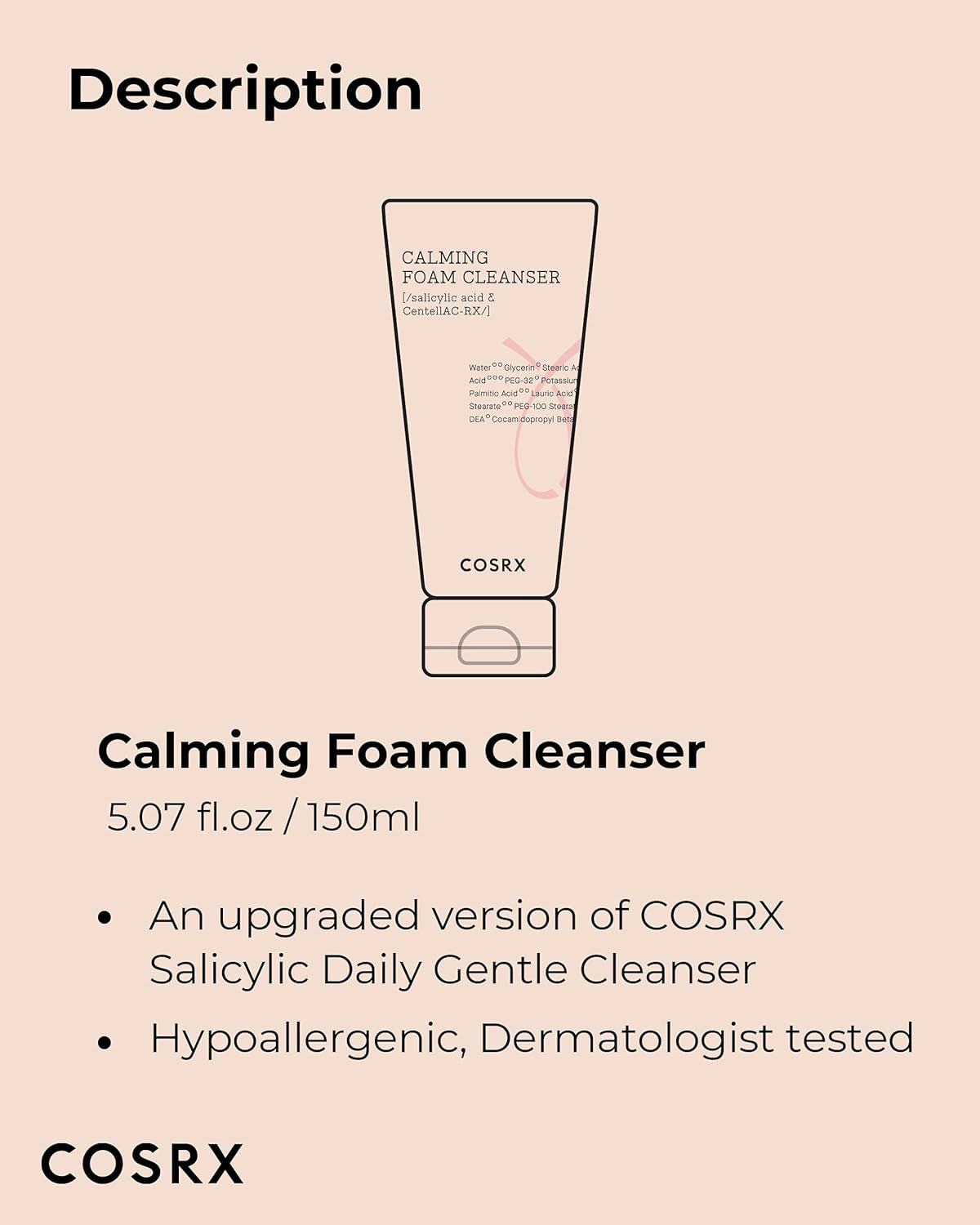 AC Collection Calming Foam Cleanser, 150Ml / 5.07 Fl.Oz | Salicylic Acid Acne Cleanser | Animal Testing Free, Paraben Free, Korean Skin Care