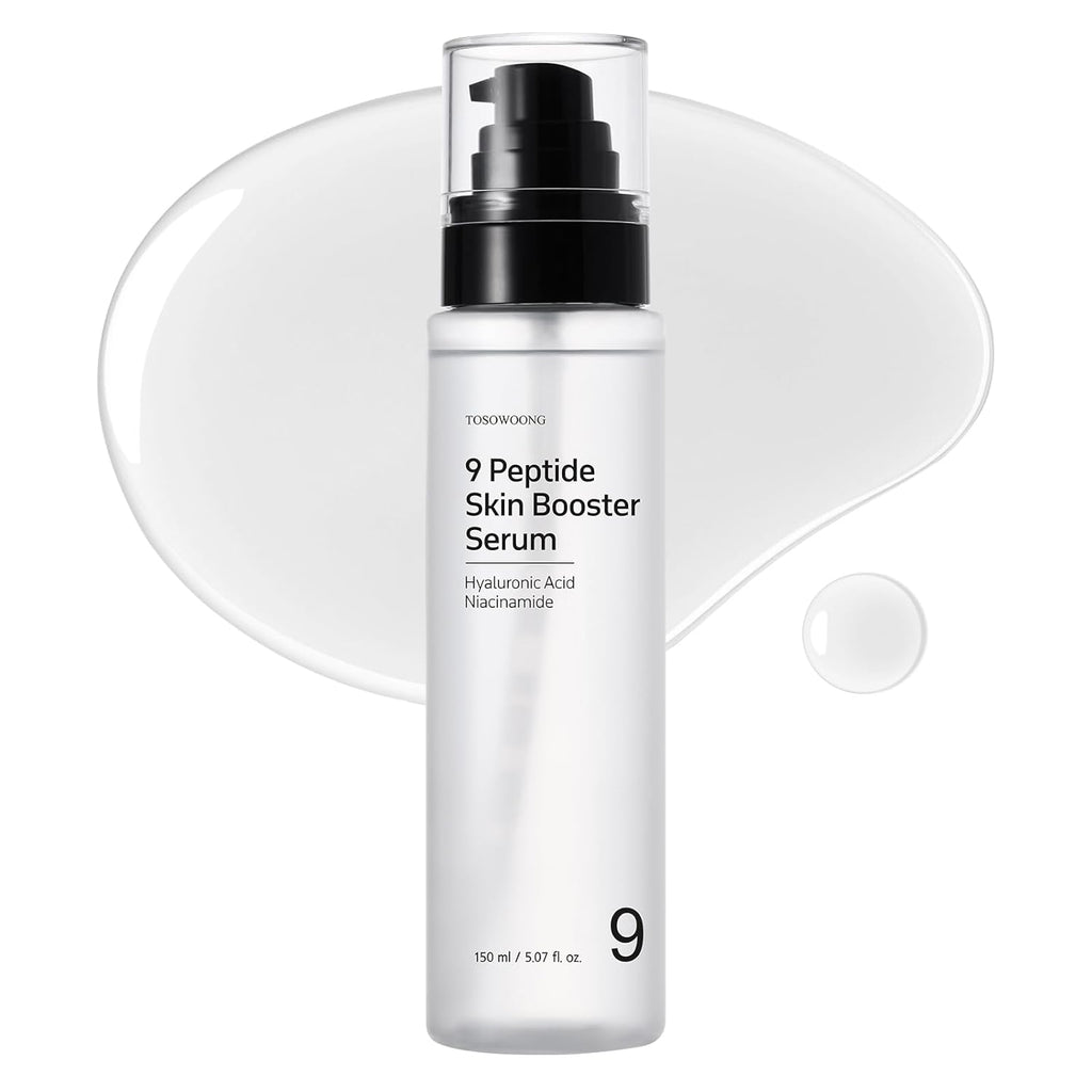 9 Peptide Skin Booster Serum, Niacinamide & Hyaluronic Acid Skin Renewal Boosting Facial Essence for All Skin Types, Korean Skin Care, Paraben Free, 150Ml, 5.07 Fl.Oz.