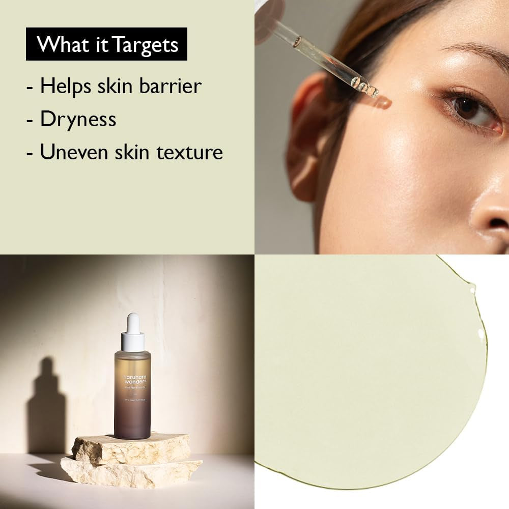 Haruharu WONDER Aceite Facial Arroz Negro (30Ml) | Aceite Facial Con Arroz Negro Fermentado | Hidratante, Antiedad, Antioxidante | Vegano, Cruelty-Free