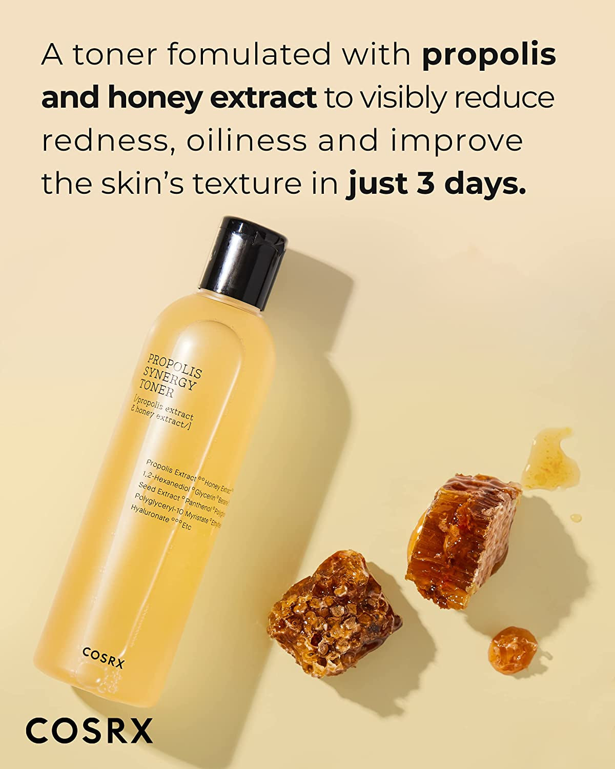 Full Fit Propolis Synergy Toner, 280Ml / 9.46 Fl.Oz | Instant Moisture Boosting Toner, Propolis 72.6% Honey 10.7% Panthenol, Korean Skin Care