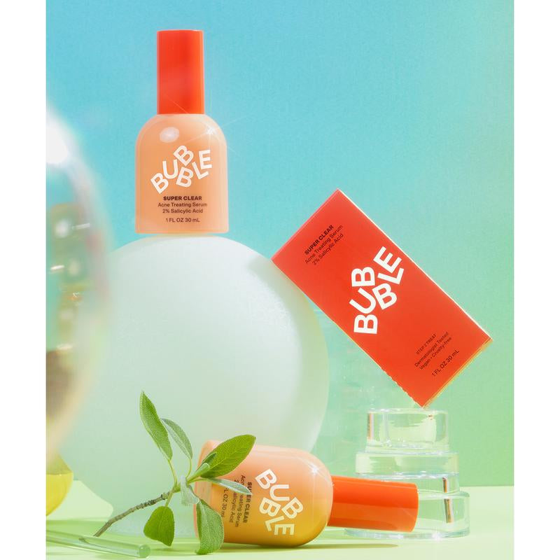 Bubble Skincare Super Clear 2% Salicylic Acid Skin Care Serum - Skin-Soothing Salicylic Acid Serum Enriched with Willow Bark Extract, Colloidal Oatmeal & Antioxidant-Rich Neem Seed Oil