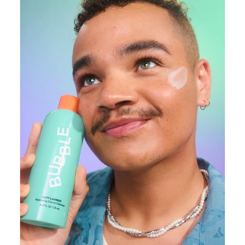 Bubble Skincare Soft Launch Cream Cleanser - Hydrating Facial Cleanser for Dry Skin - Foaming Face Wash Enriched with Avocado Oil to Soothe + Nourish without Stripping Essential Moisture
