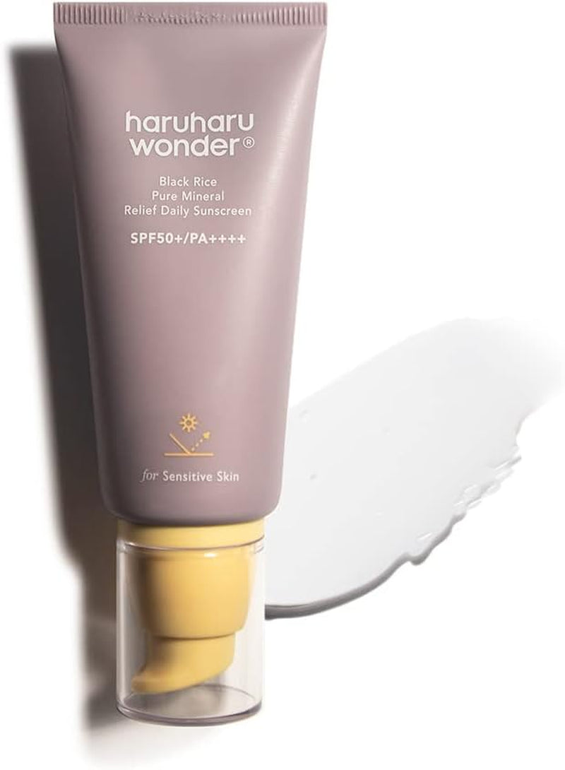 Haruharu Wonder Black Rice Pure Mineral Relief Daily Sunscreen 50 Ml (1.69Fl.Oz), Reef Safe Formula, for All Skin Including Sensitive Skin
