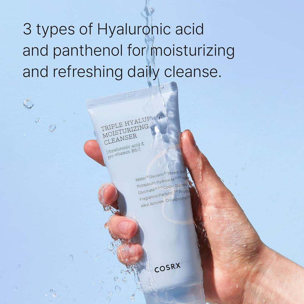 Hydrium Triple Hyaluronic Moisturizing Cleanser 5.07 Fl.Oz / 150Ml | Daily Cleanser for Dry Skin with Hyaluronic Acid & Vitamin B | Animal Testing Free, Paraben Free, Korean Skin Care