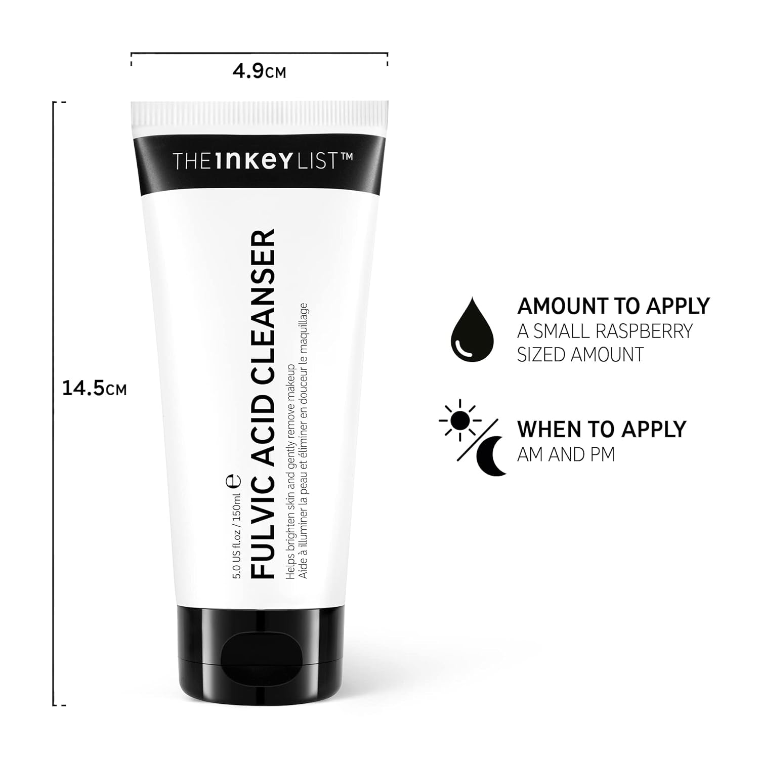 The INKEY List Fulvic Acid Cleanser Zum Aufhellen Der Haut Und Zum Sanften Entfernen Von Make-Up 150 Ml