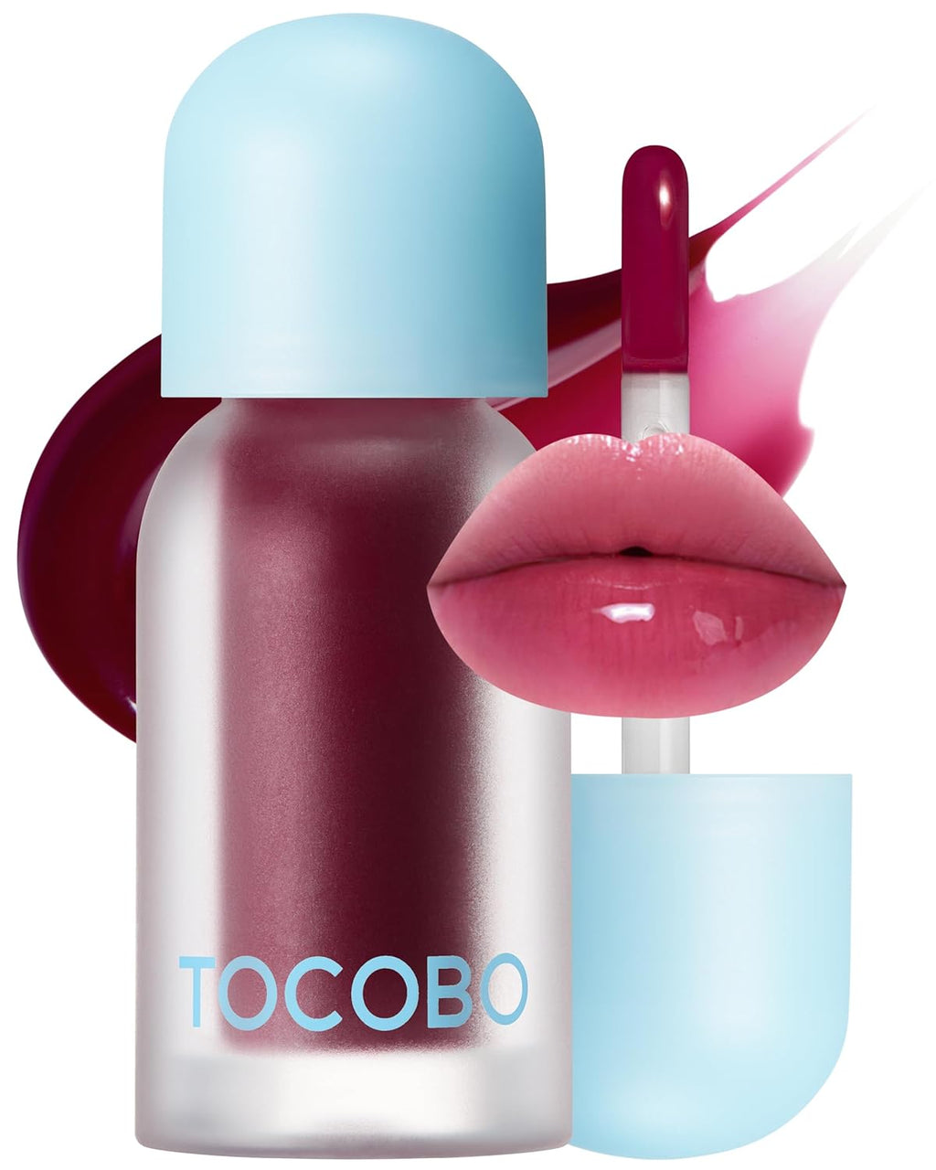Juicy Berry Plumping Lip Oil 07 Plum Jam – Korean Vegan Hydrating Lip Oil with Plant Oils for High Shine Gloss - Non Sticky Formula for All Skin Tones, 0.12 Fl.Oz.