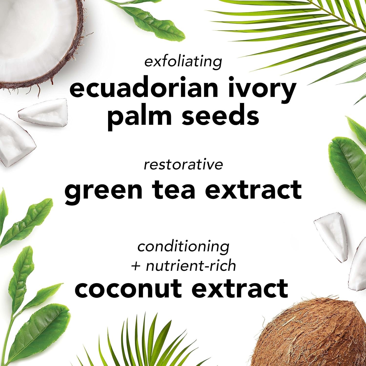 Botanical Exfoliating Scrub for All Skin Types, Face Scrub with Ivory Palm Seeds & Green Tea Extract, Gentle Exfoliating Face Wash, 3.4 Fl Oz