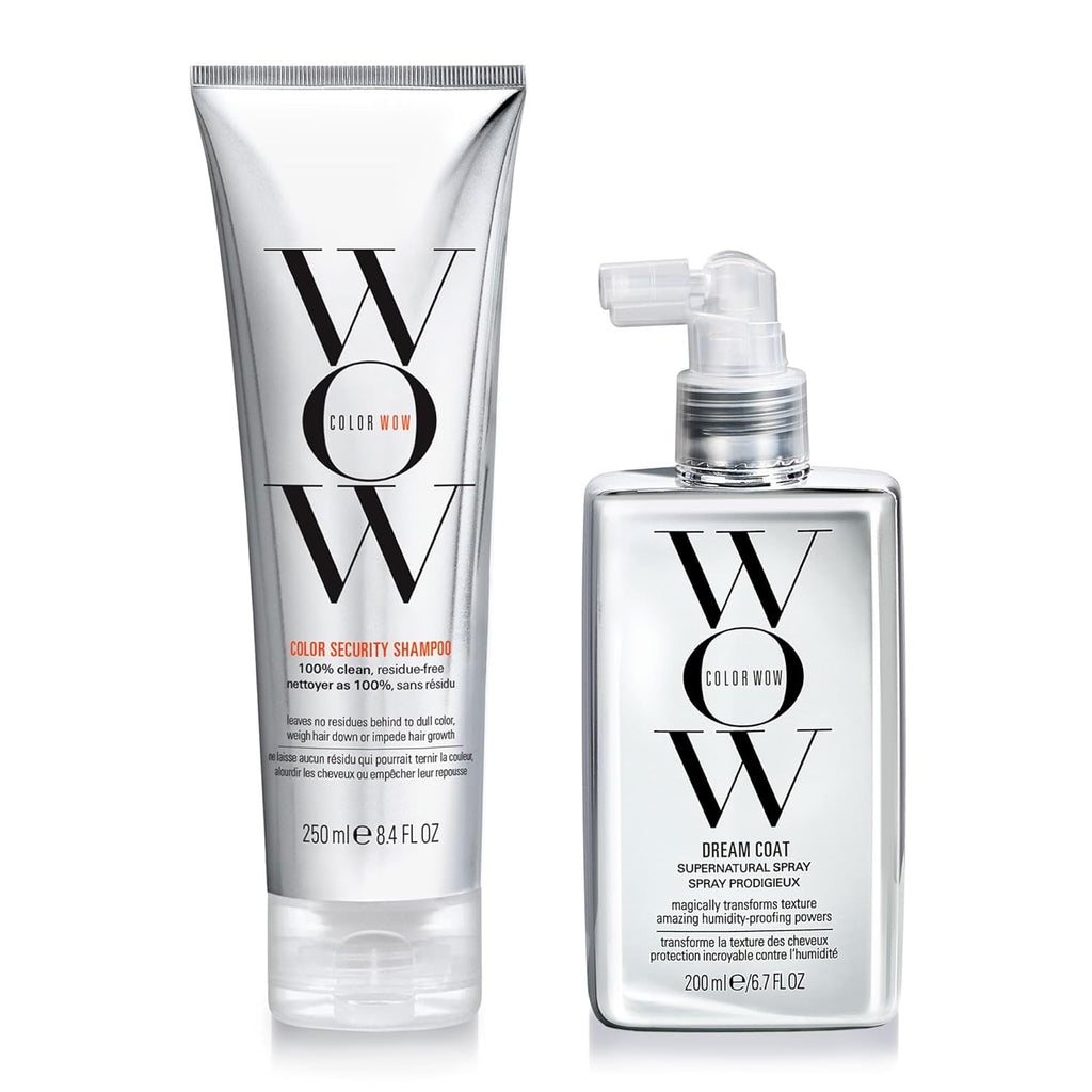 COLOR WOW Ultimate Frizz-Free Bundle - Award Winning DREAM COAT and COLOR SECURITY SHAMPOO Duo for Long Lasting Frizz-Free, Shiny, Glassy Hair. Humidity-Proof Strands and Built-In Heat Protection.