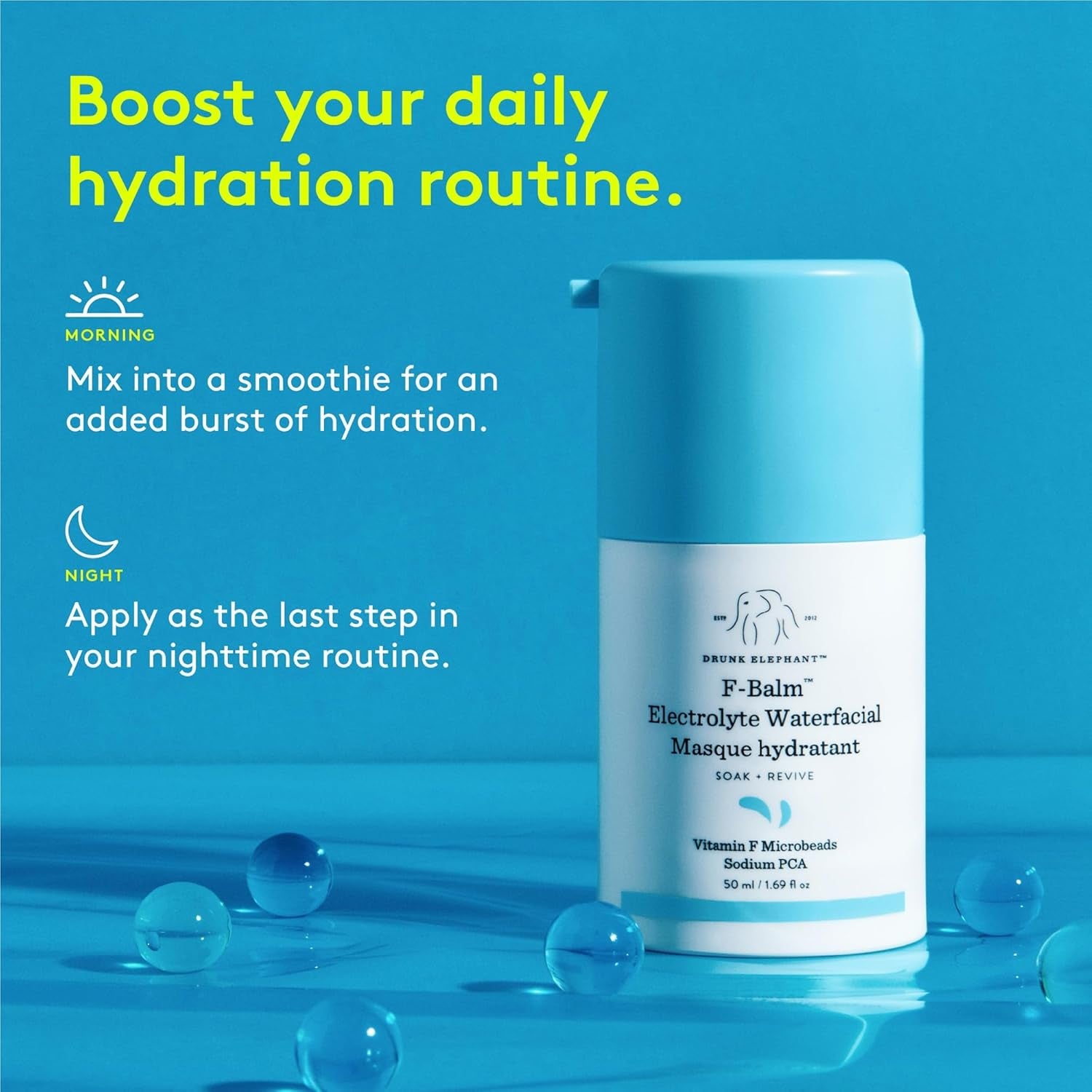 F-Balm Electrolyte Waterfacial - 50 Ml/1.69 Fl Oz - Deeply Hydrating Overnight Face Mask - Clean Clinical Skincare - Cruelty-Free - Free of Essential Oils, Silicones, and Fragrance