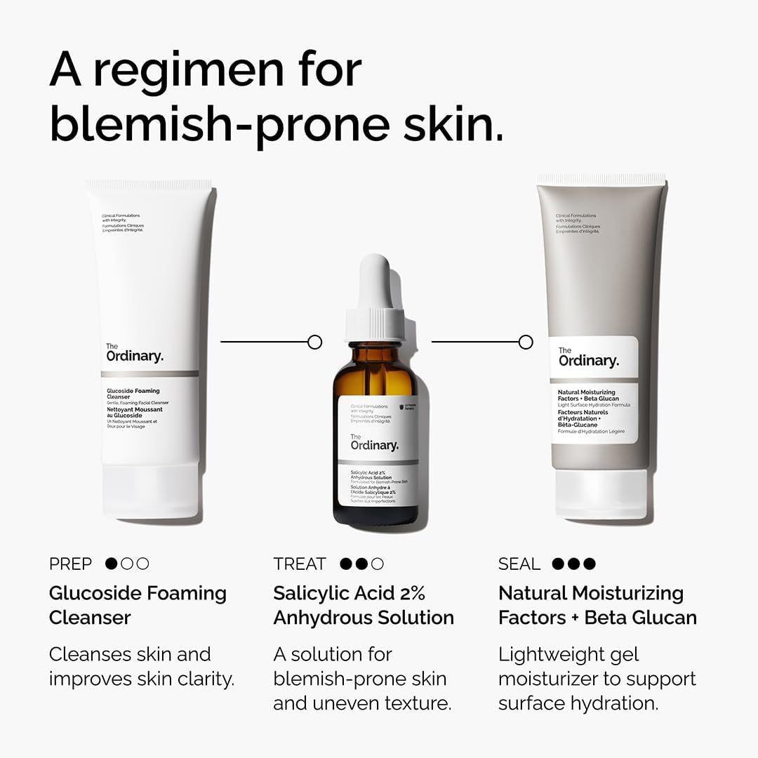The Ordinary Salicylic Acid 2% Anhydrous Solution, Gentle Exfoliating Serum for Blemish-Prone Skin and Uneven Texture, 30Ml