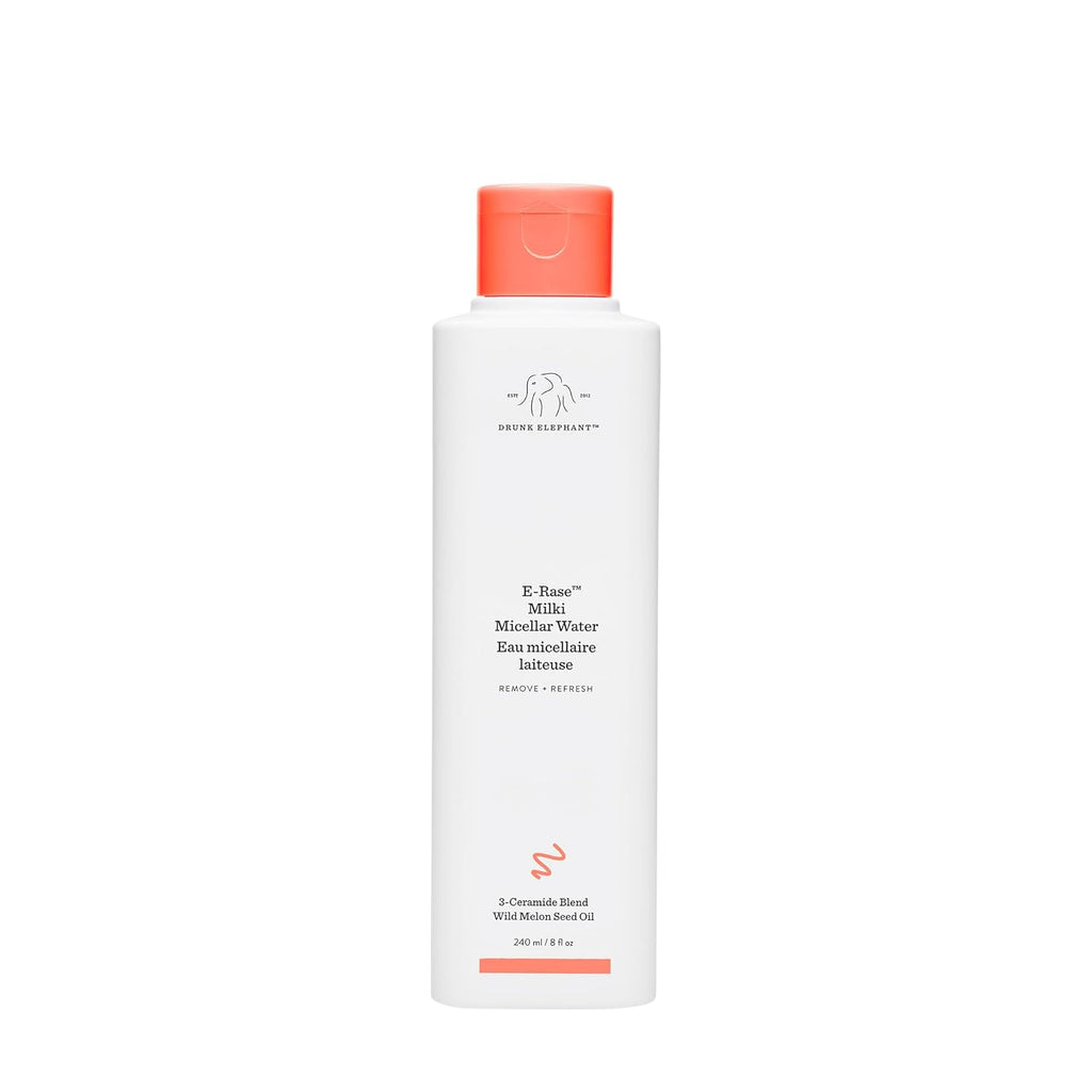 Drunk Elephant E-Rase Milki Micellar Water - 240 Ml/8 Fl Oz - Mild -Rinse Formula - Clean Clinical Skincare - Cruelty-Free - Dermatologist-Tested - Free of Essential Oils, Silicones, and Fragrance