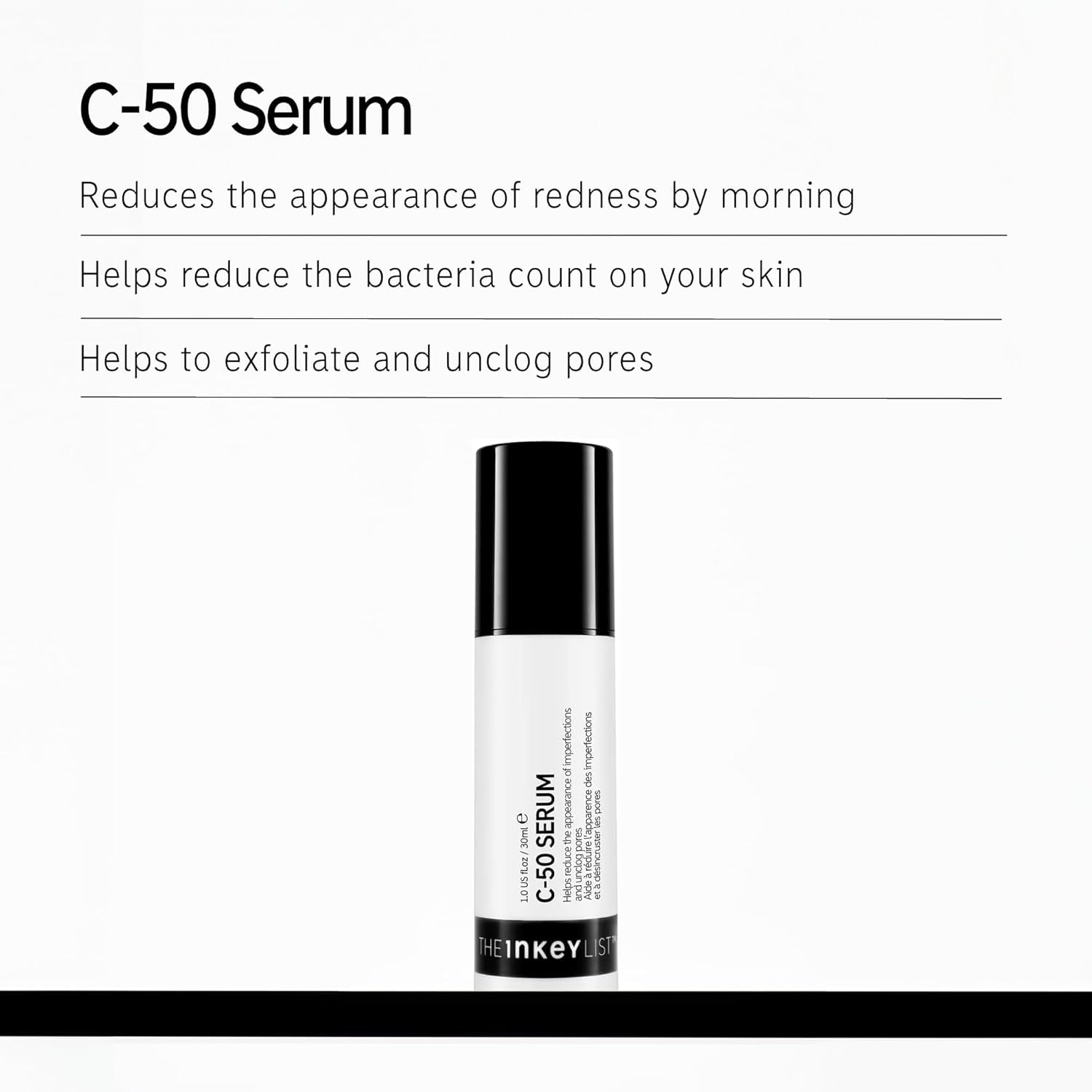 The INKEY List C-50 Blemish Night Treatment Zur Reduzierung Von Ausbrüchen Und Hautunreinheiten 30 Ml