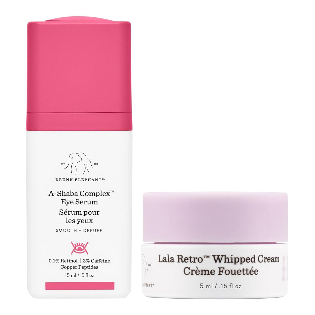 A-Shaba Complex Eye Serum with Deluxe Sample - 15Ml .1% Retinol Eye Cream - 5Ml Lala Retro Whipped Cream - Clean Clinical Skincare - Cruelty-Free - Dermatologist-Tested