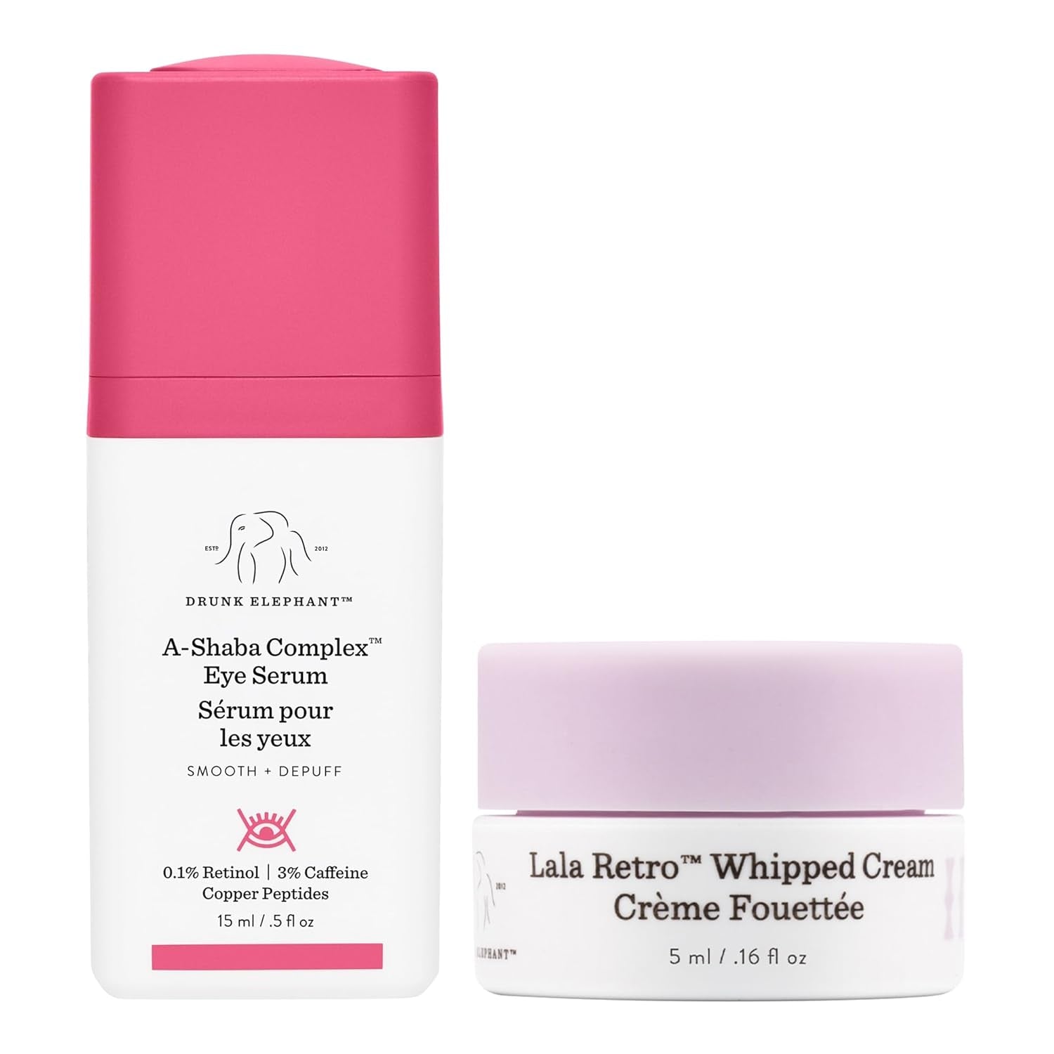 A-Shaba Complex Eye Serum with Deluxe Sample - 15Ml .1% Retinol Eye Cream - 5Ml Lala Retro Whipped Cream - Clean Clinical Skincare - Cruelty-Free - Dermatologist-Tested