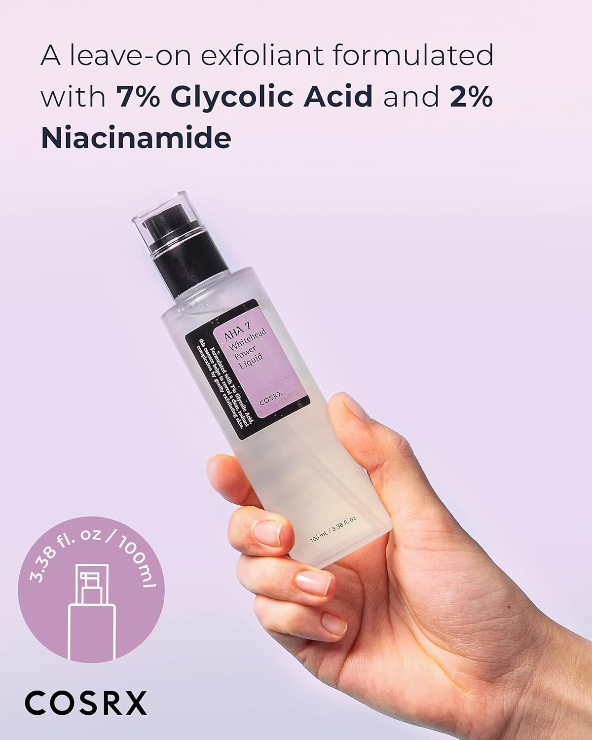 7% Glycolic Acid Whitehead Removing Power Liquid, 3.38 Fl.Oz, AHA Exfoliant, Exfoliating Toner for Face & Body, Pore Minimizer, Korean Skin Care