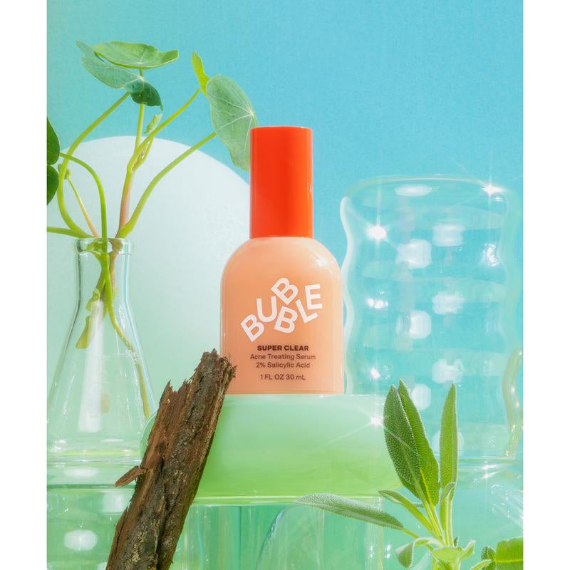 Bubble Skincare Super Clear 2% Salicylic Acid Skin Care Serum - Skin-Soothing Salicylic Acid Serum Enriched with Willow Bark Extract, Colloidal Oatmeal & Antioxidant-Rich Neem Seed Oil