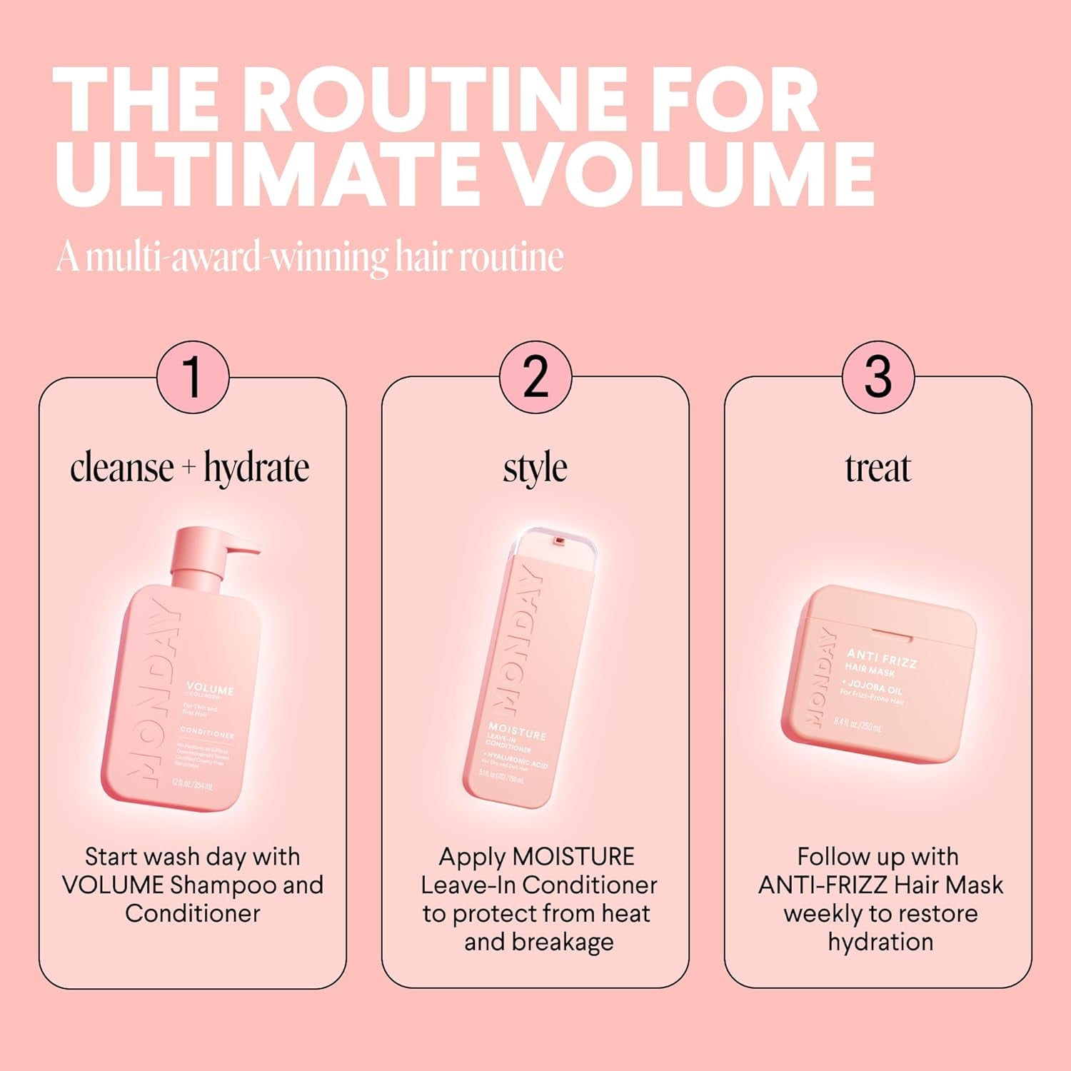 VOLUME Conditioner with Hydrolyzed Collagen, Coconut Oil, Shea Butter & Macadamia Oil for Thin, Fine & Flat Hair 354 Ml