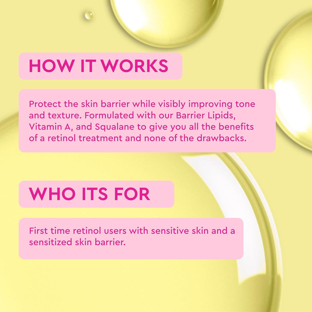 Sensitive Retinol Oil - Face Treatment with Squalane & Vitamin a - Ideal for Sensitive Skin - Barrier Repair - 1.01 Fl. Oz
