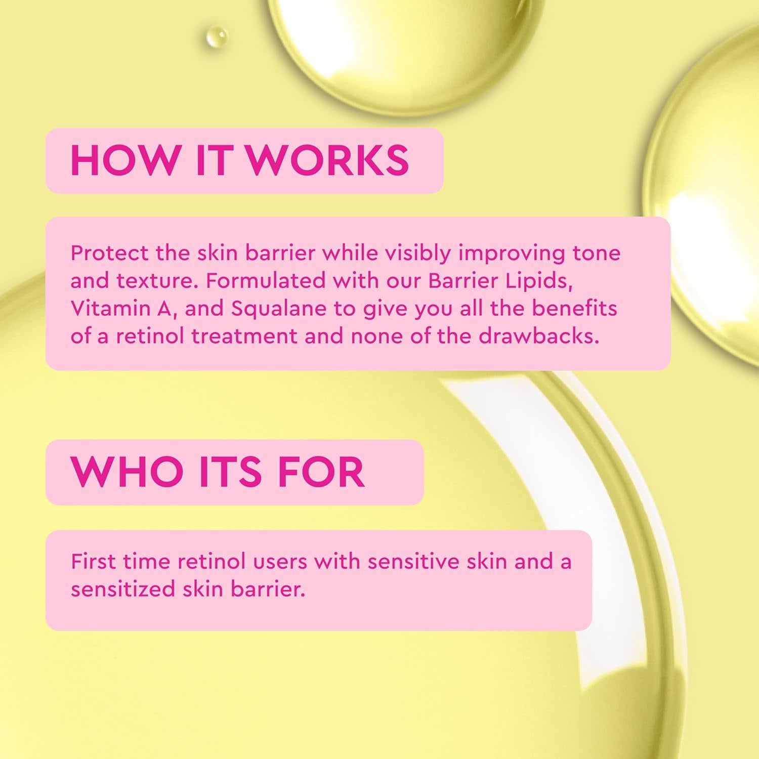 Sensitive Retinol Oil - Face Treatment with Squalane & Vitamin a - Ideal for Sensitive Skin - Barrier Repair - 1.01 Fl. Oz