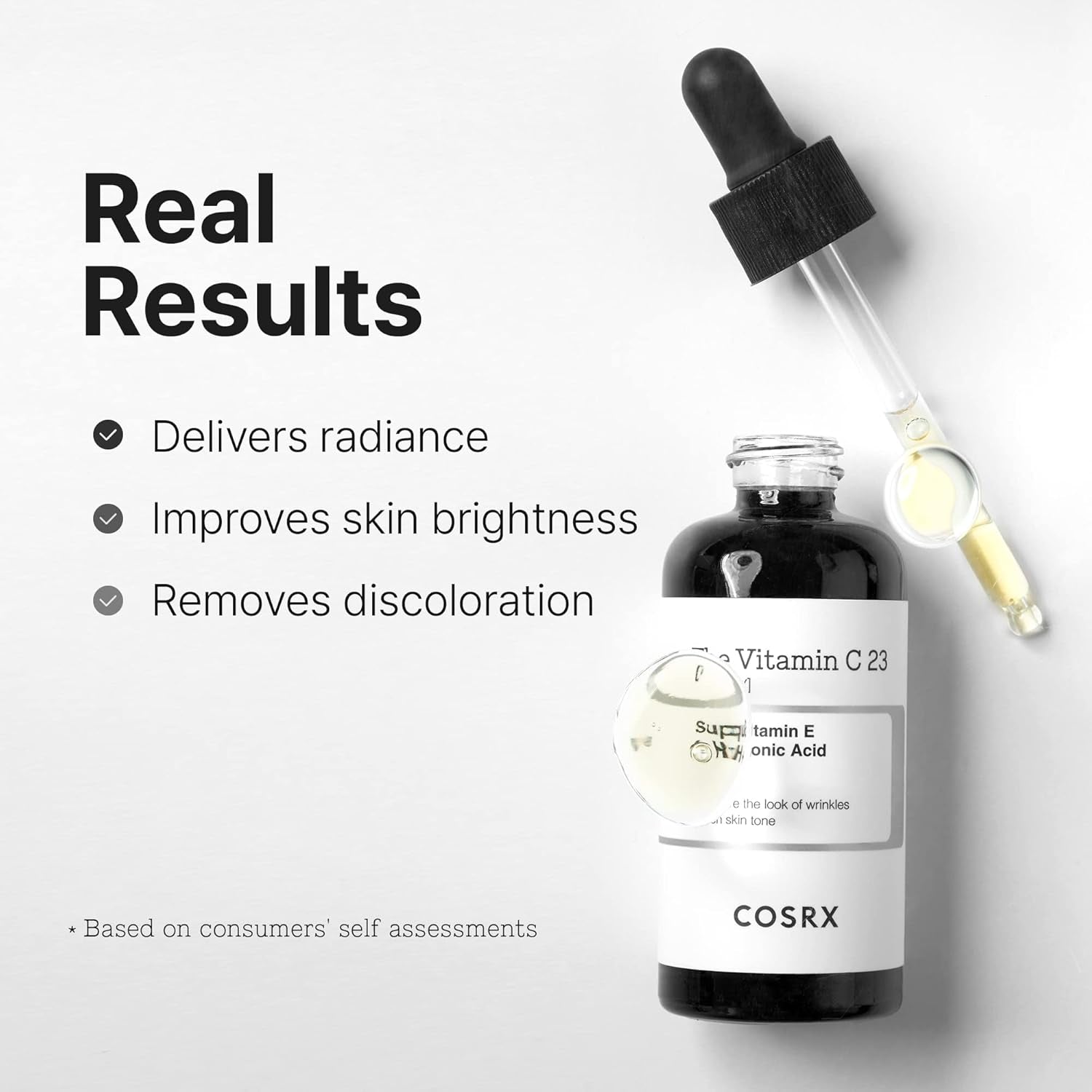 Pure Vitamin C 23% Serum with Vitamin E & Hyaluronic Acid, Brightening & Hydrating Facial Serum for Fine Lines, Uneven Skin Tone & Dull Skin, Korean Skincare, 0.7Oz/20G